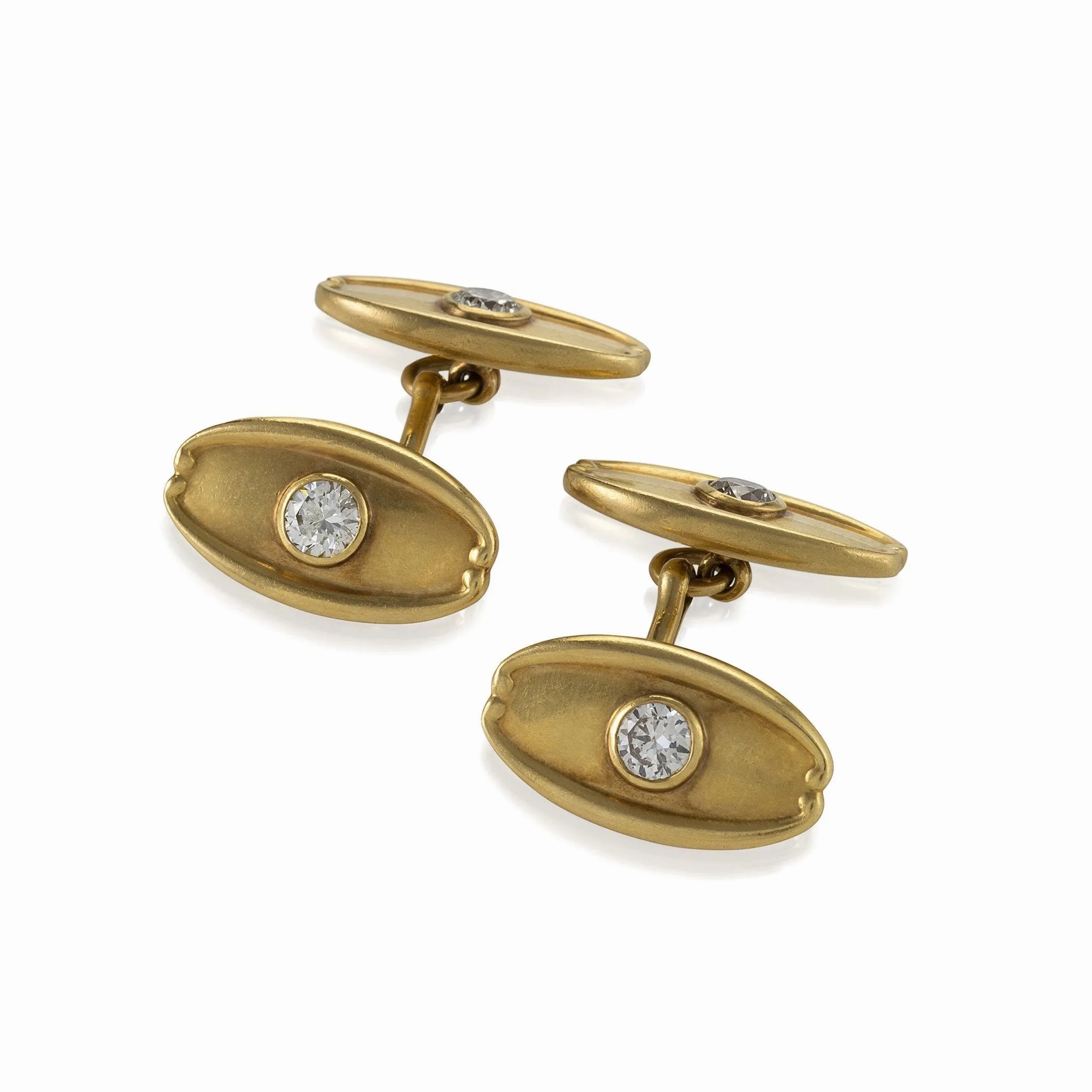 Tiffany &amp; Co. Gold and Diamond Cuff Links