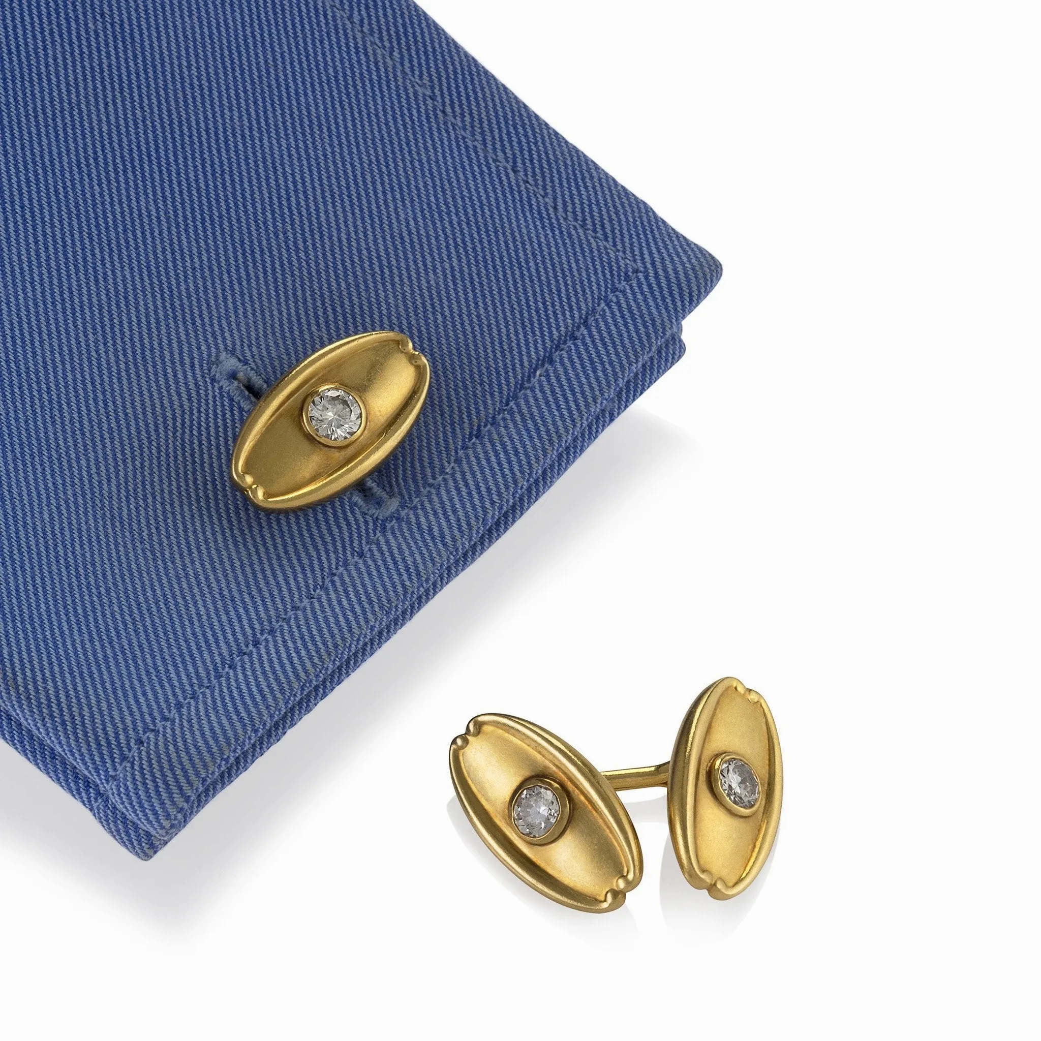 Tiffany &amp; Co. Gold and Diamond Cuff Links
