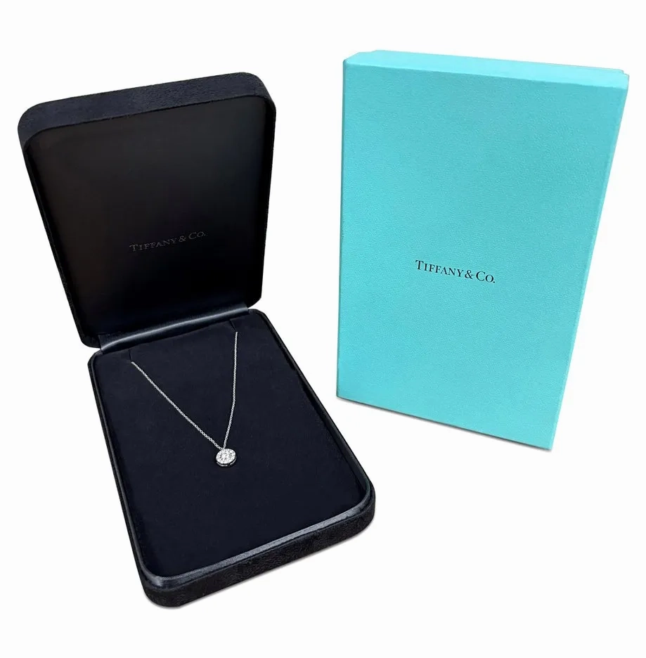 Tiffany &amp; Co. Platinum Diamond Circlet Pendant Necklace - Platinum