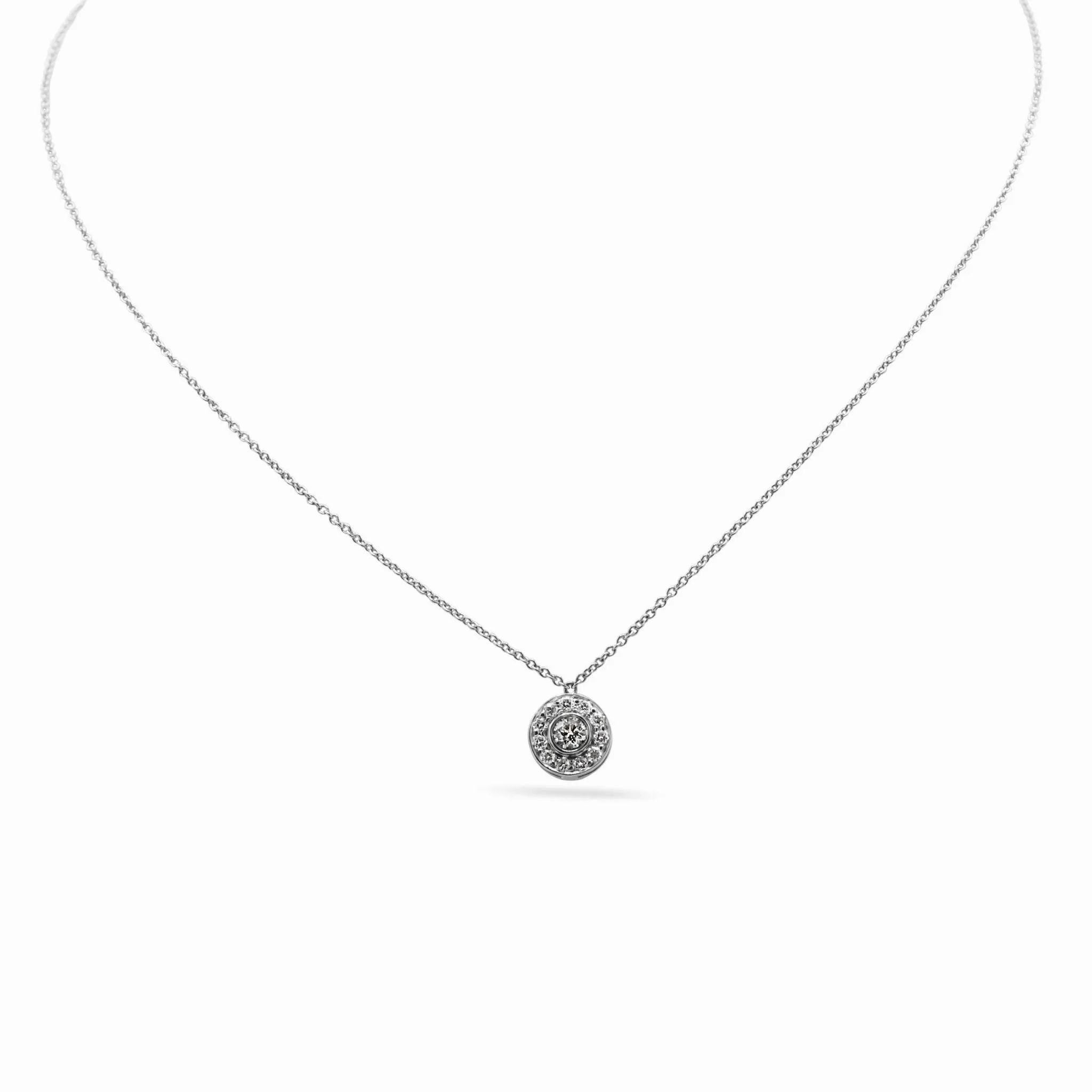 Tiffany &amp; Co. Platinum Diamond Circlet Pendant Necklace - Platinum