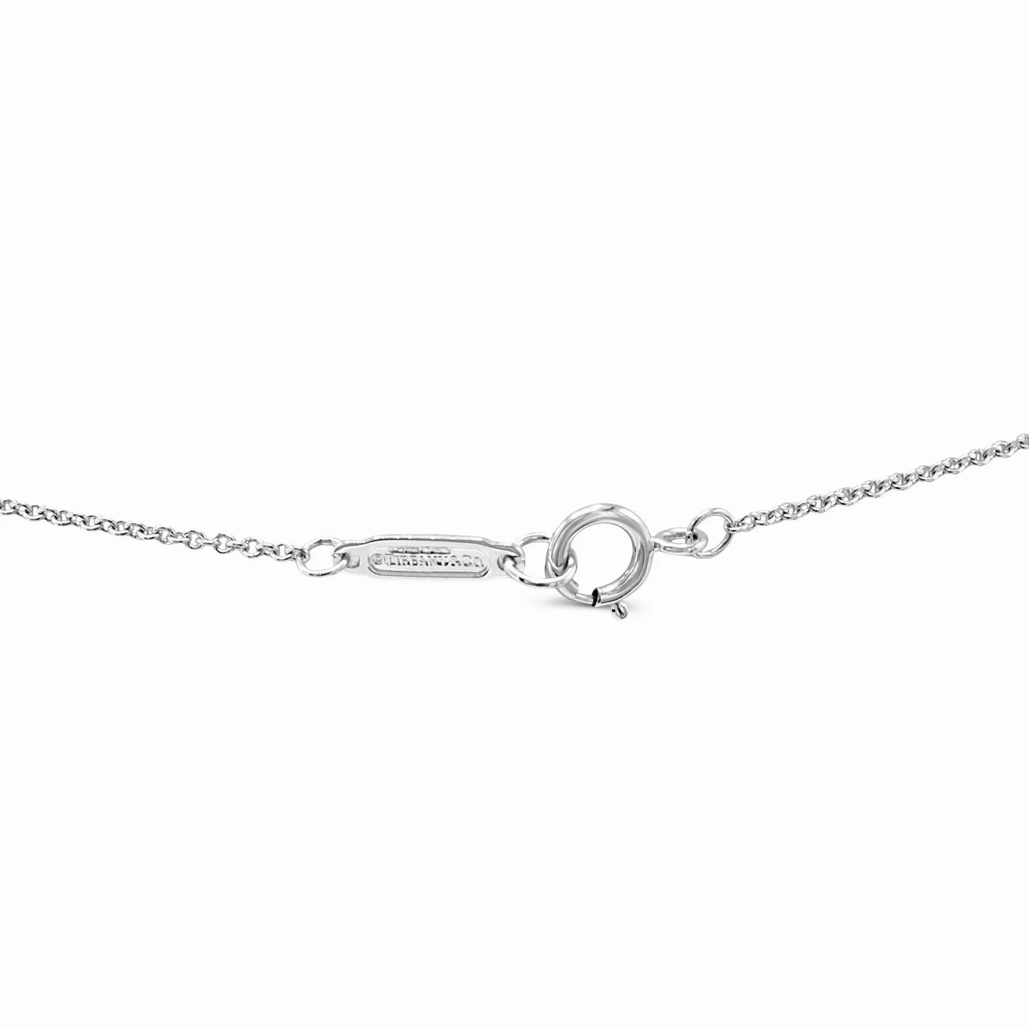 Tiffany Diamond Set Mini Metro Heart Pendant Necklace - 18ct White Gold