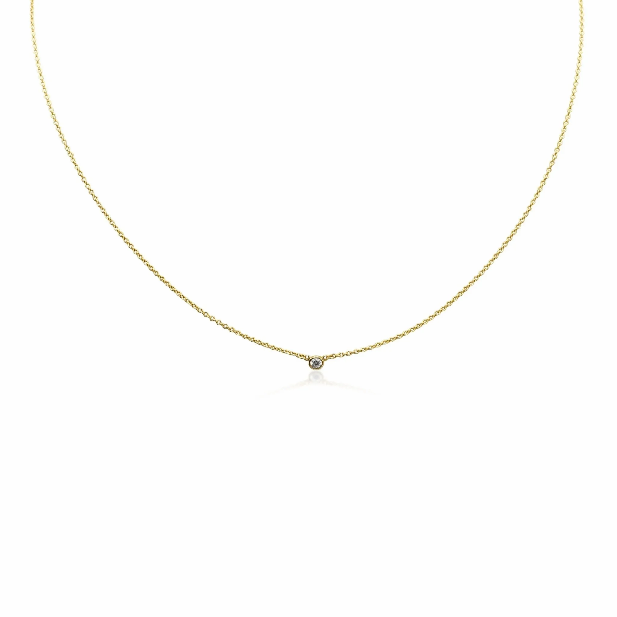 Tiffany Peretti Diamonds By The Yard  Single Diamond Pendant Necklace