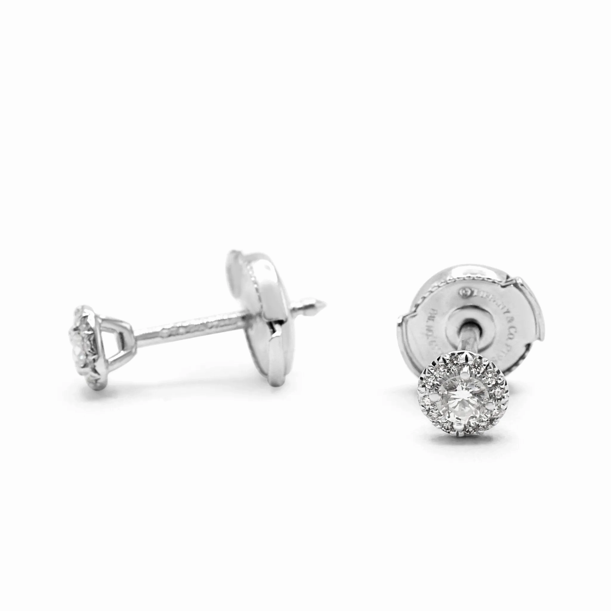 Tiffany Soleste Brilliant Cut Diamond Earrings - Platinum