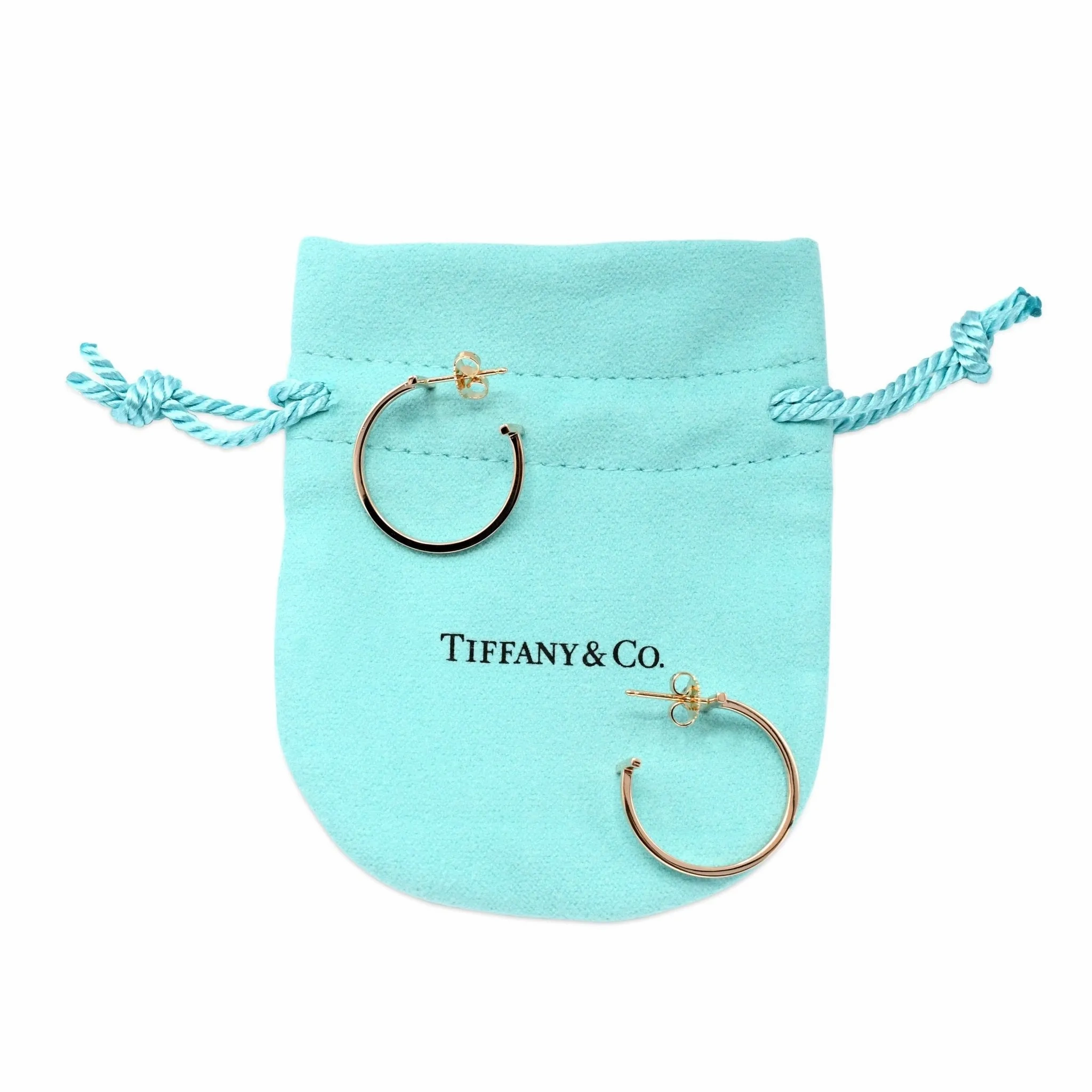 Tiffany T Hoop Earrings, Medium - 18ct Rose Gold
