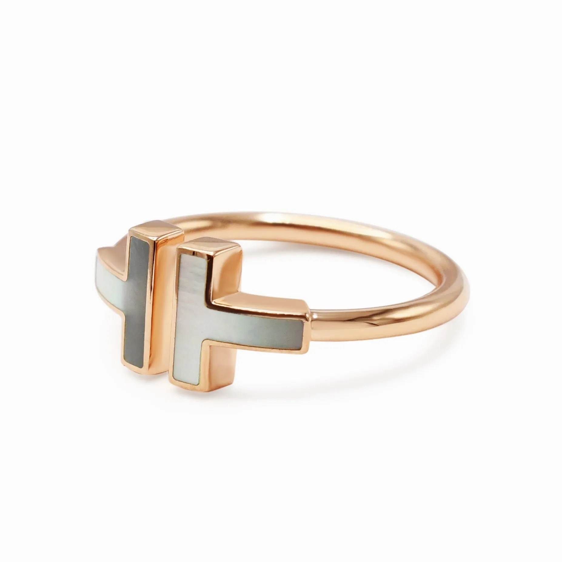 Tiffany T Wire Ring With Mother-Of-Pearl - 18ct Rose Gold