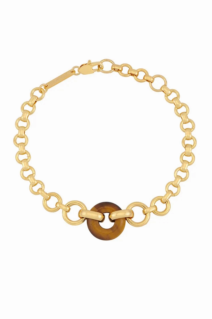 Tigers Eye Graduated Link T-Bar Bracelet