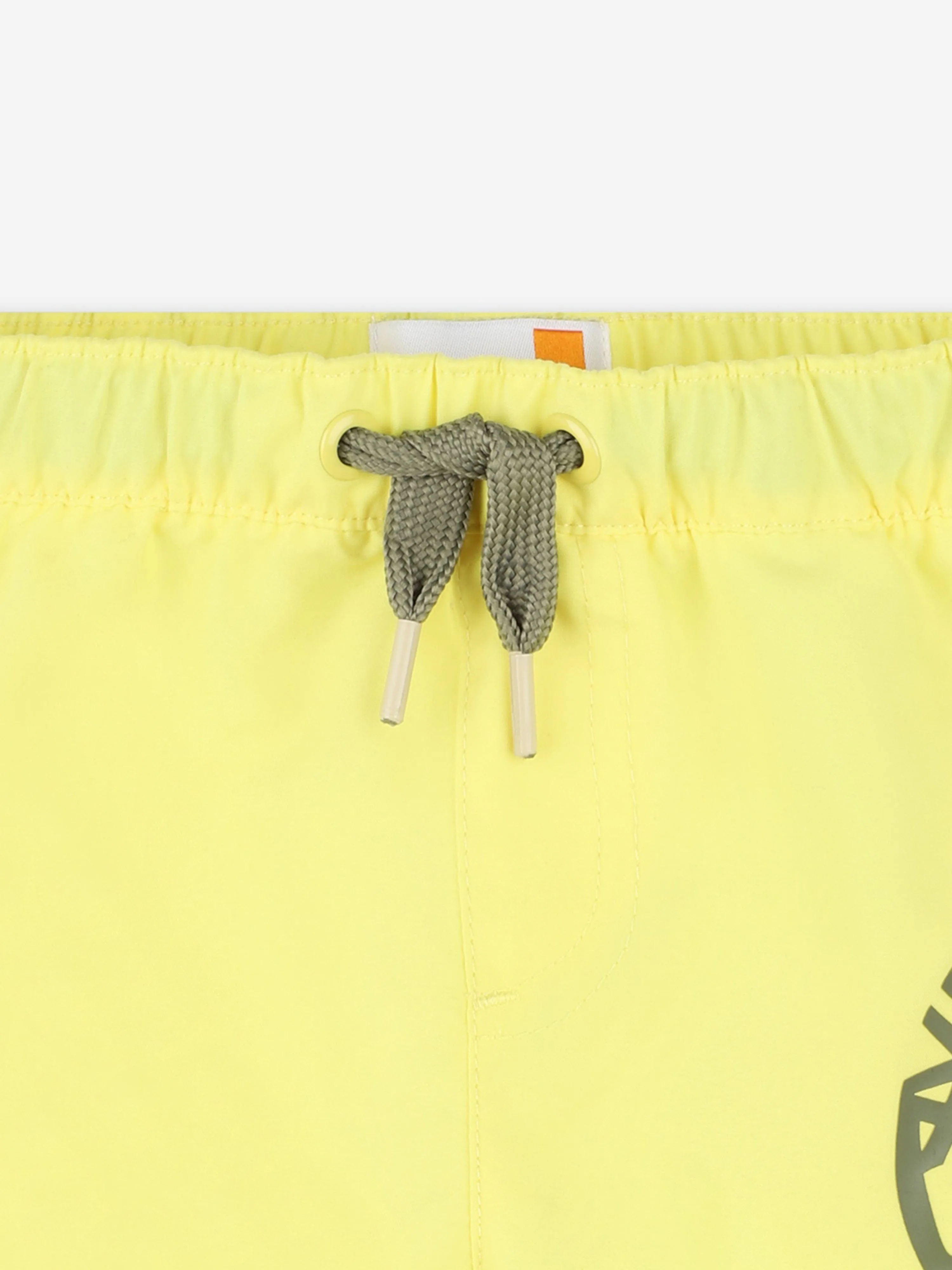 Timberland Baby Boys Logo Print Badeshorts in Gelb