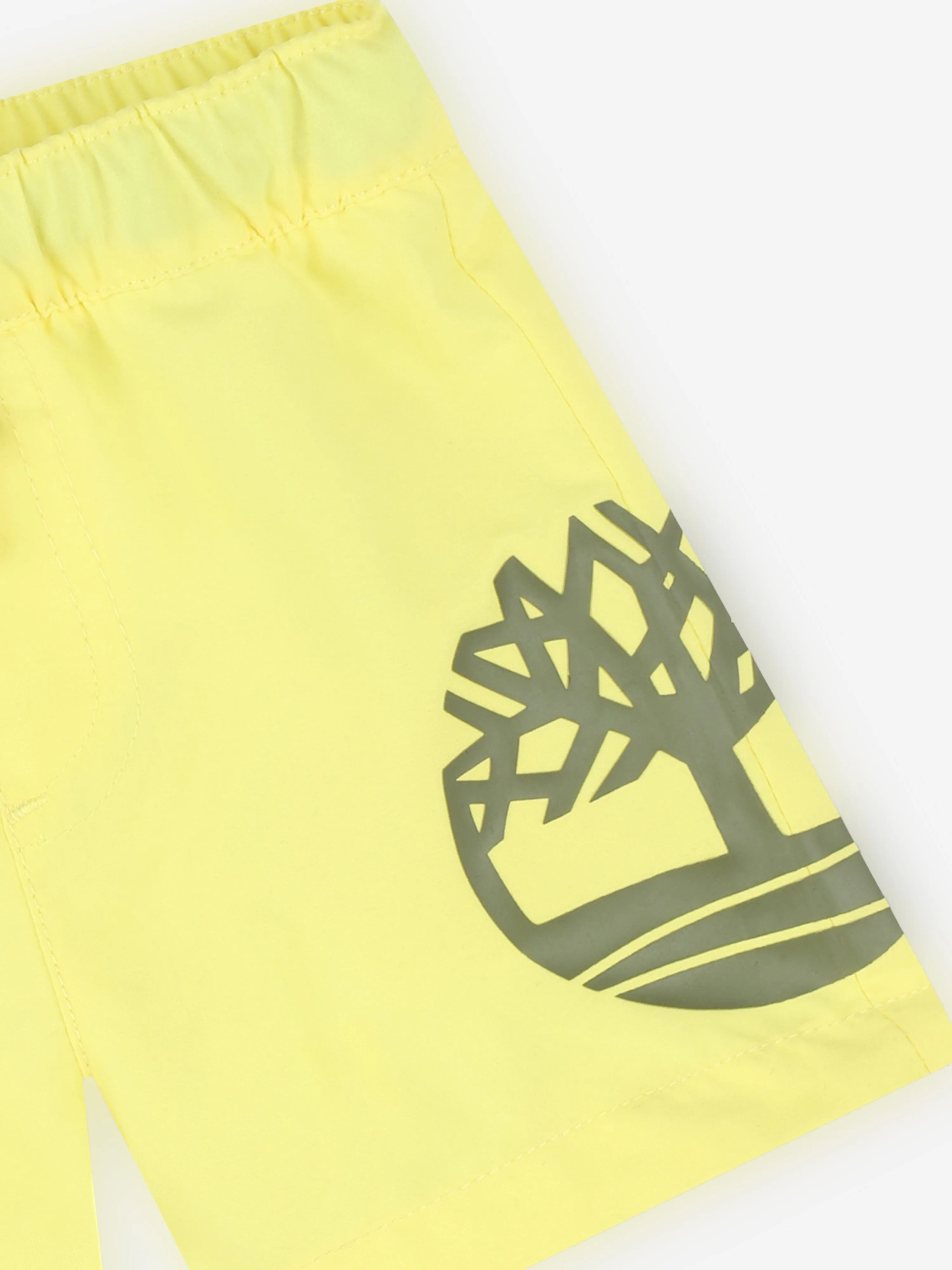 Timberland Baby Boys Logo Print Badeshorts in Gelb