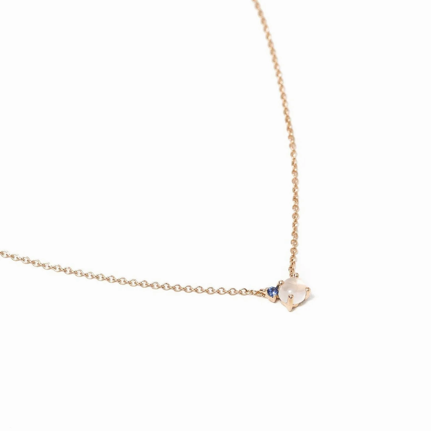 Tiny Cloud 18K Gold or Rosegold Necklace w. Tsavorite &amp; Diamond