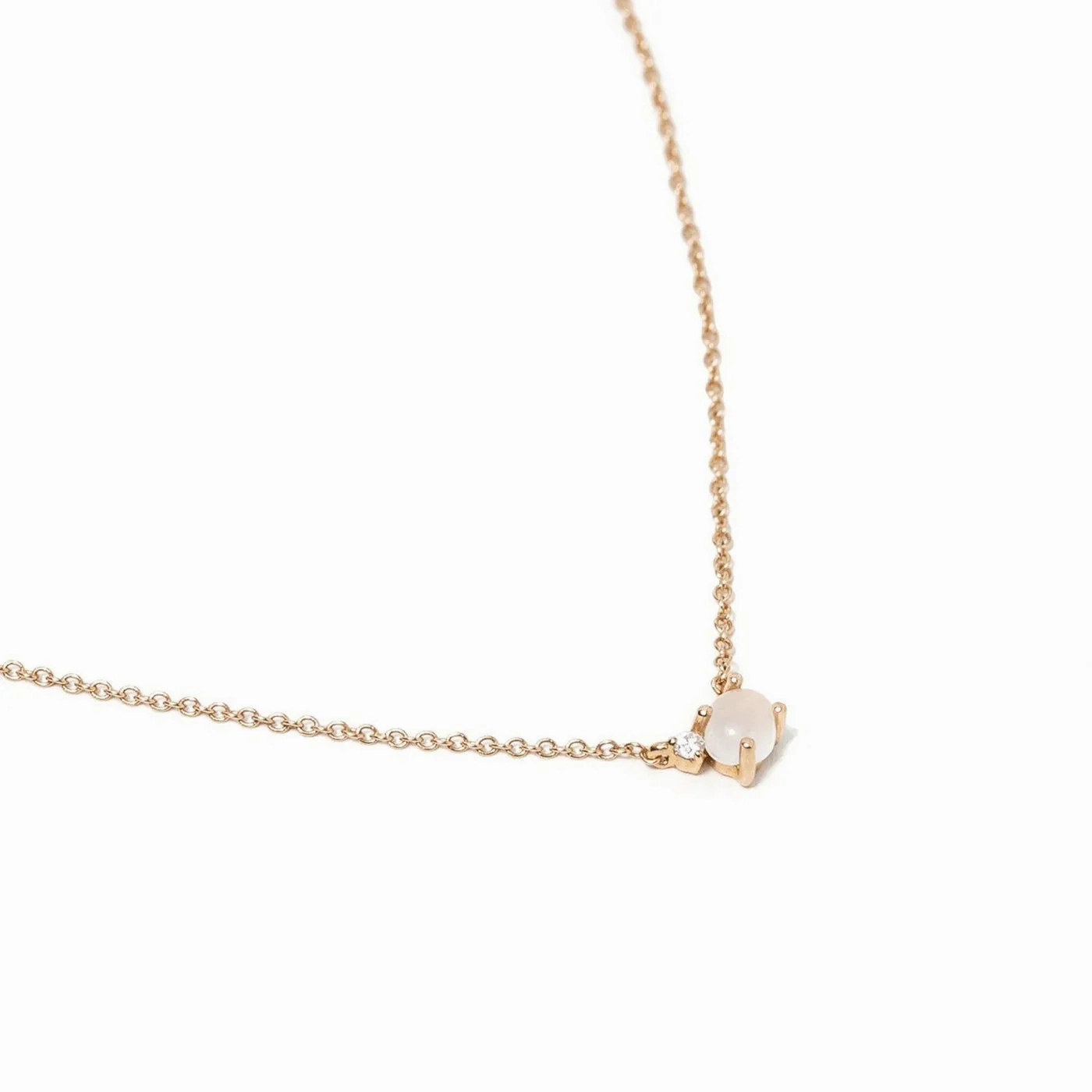 Tiny Cloud 18K Gold or Rosegold Necklace w. Tsavorite &amp; Diamond