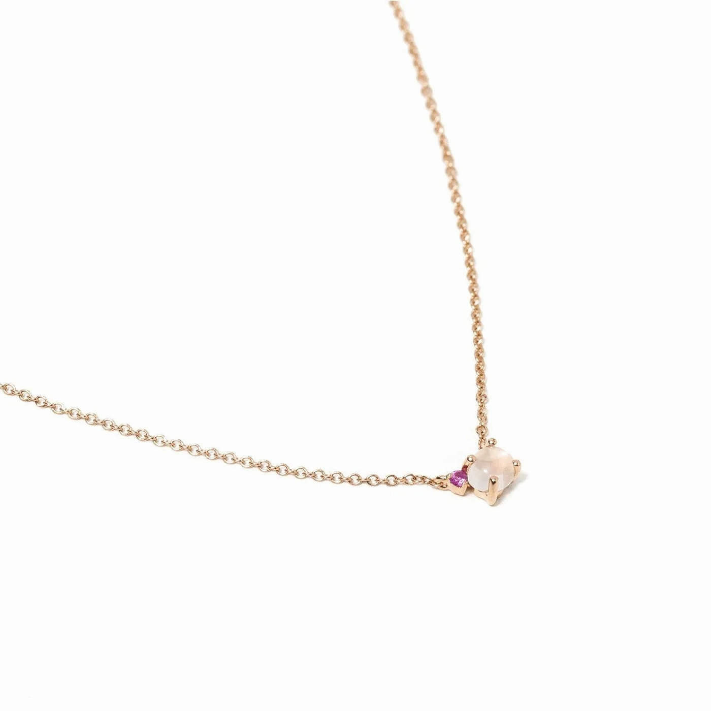Tiny Cloud 18K Gold or Rosegold Necklace w. Tsavorite &amp; Diamond