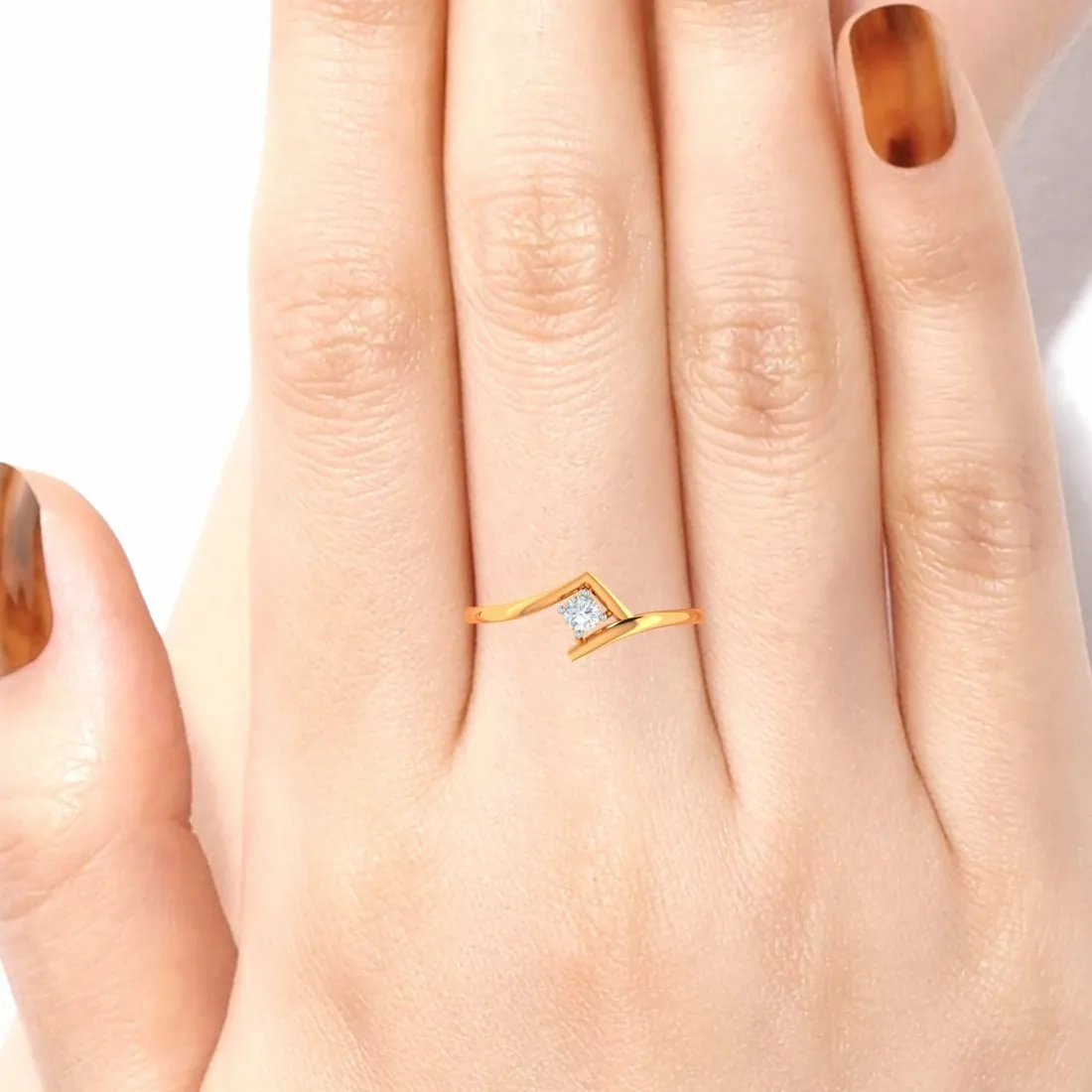 Traditional One Binge Diamond Ring With 18k Gold