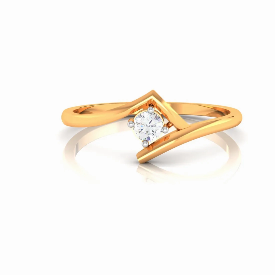Traditional One Binge Diamond Ring With 18k Gold