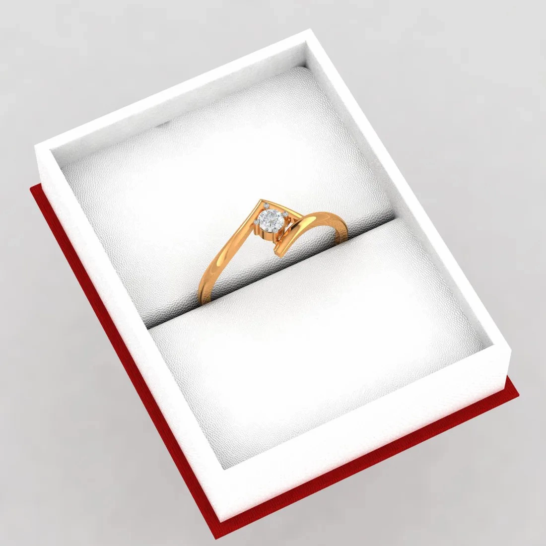 Traditional One Binge Diamond Ring With 18k Gold