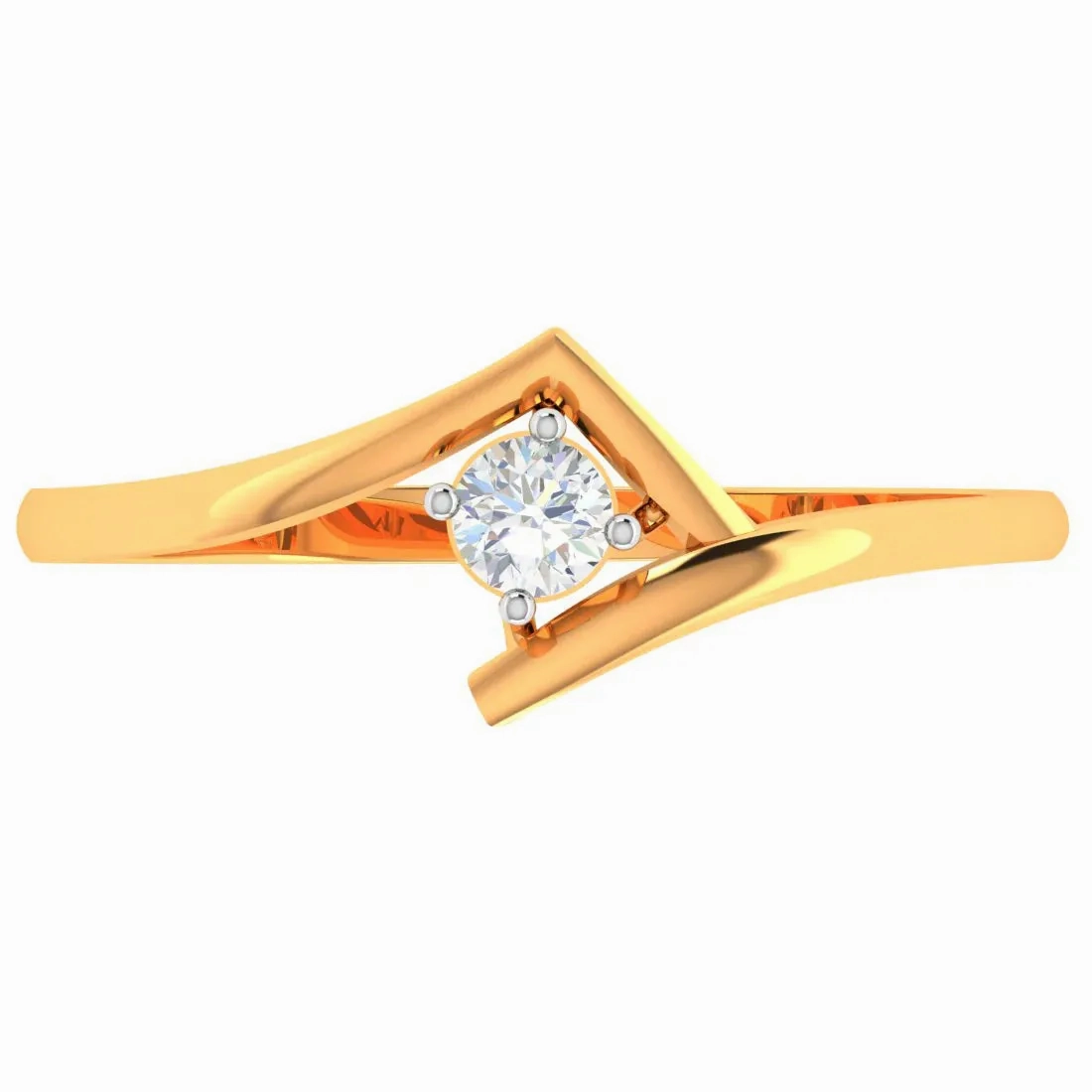 Traditional One Binge Diamond Ring With 18k Gold
