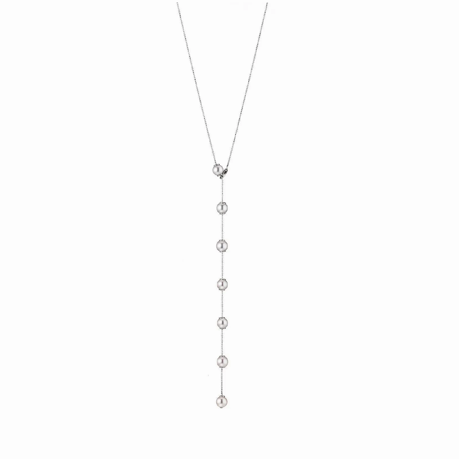 Transformable 18K Whitegold Necklace w. Akoya Pearls