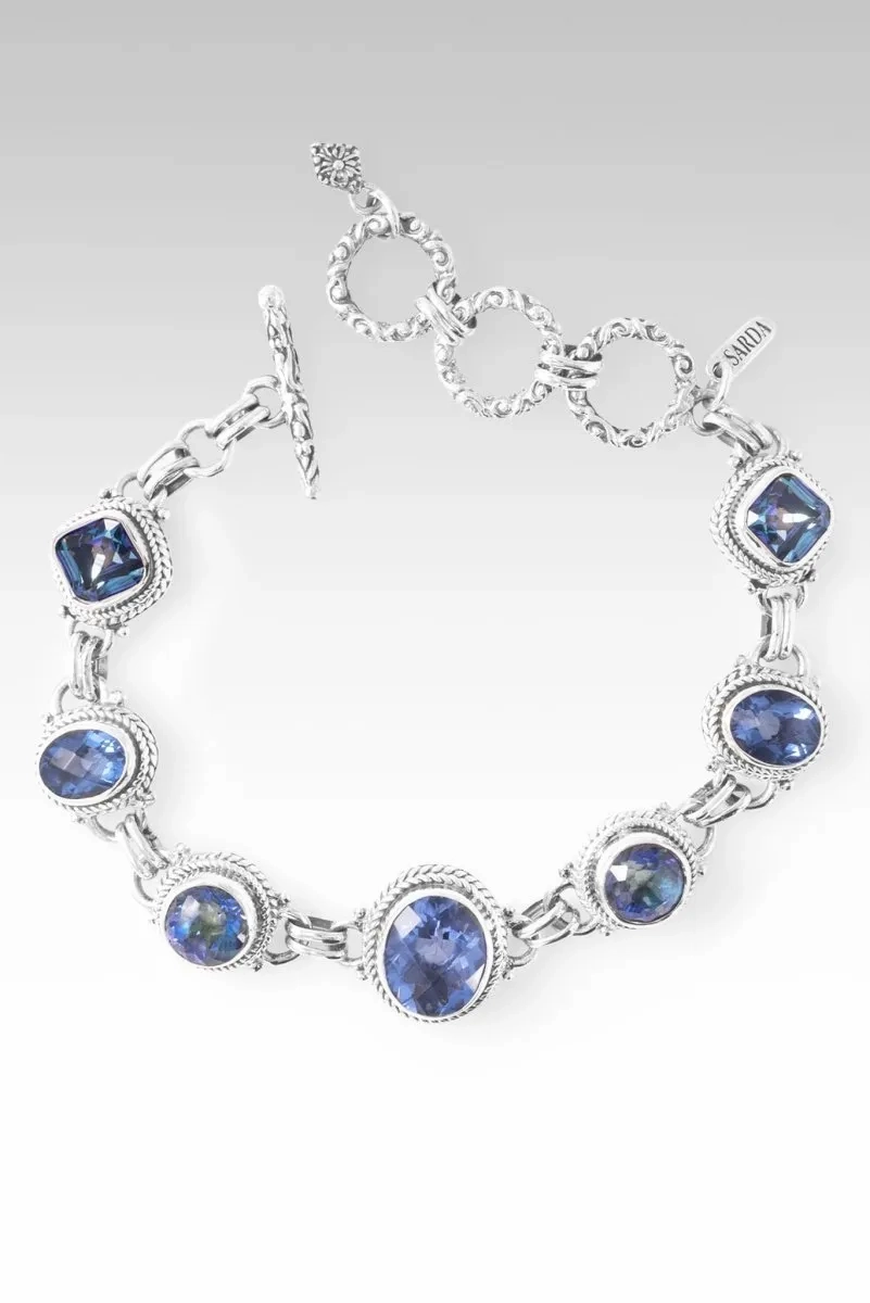 Treasure Bracelet? in Blue Violet Fluorite, Odyssey Universe? Mystic Quartz &amp; Perfect Luck? Mystic Quartz