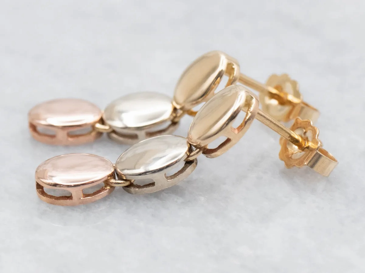 Tri Color Drop Earrings