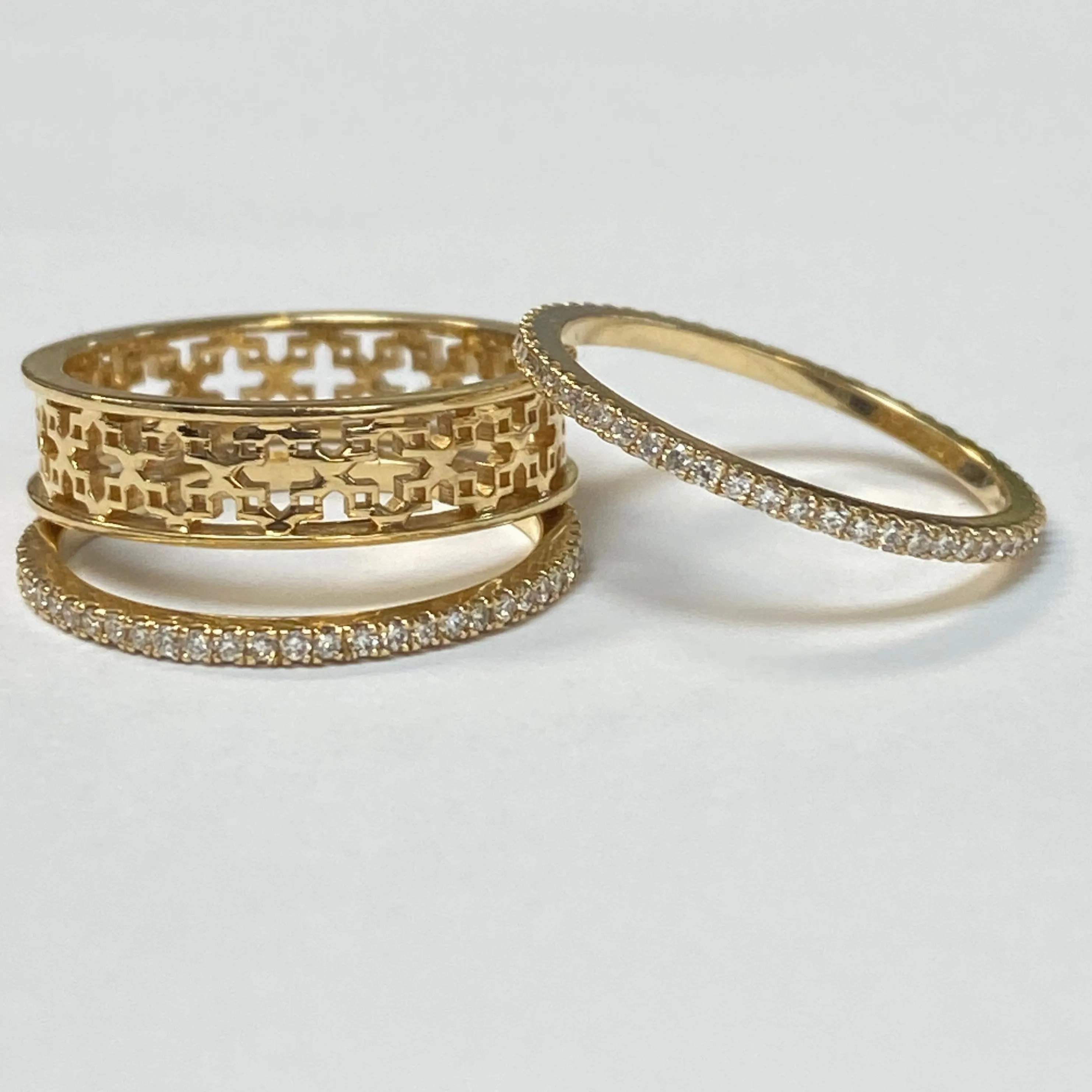 Trio Stackable Rings Set 14K Gold