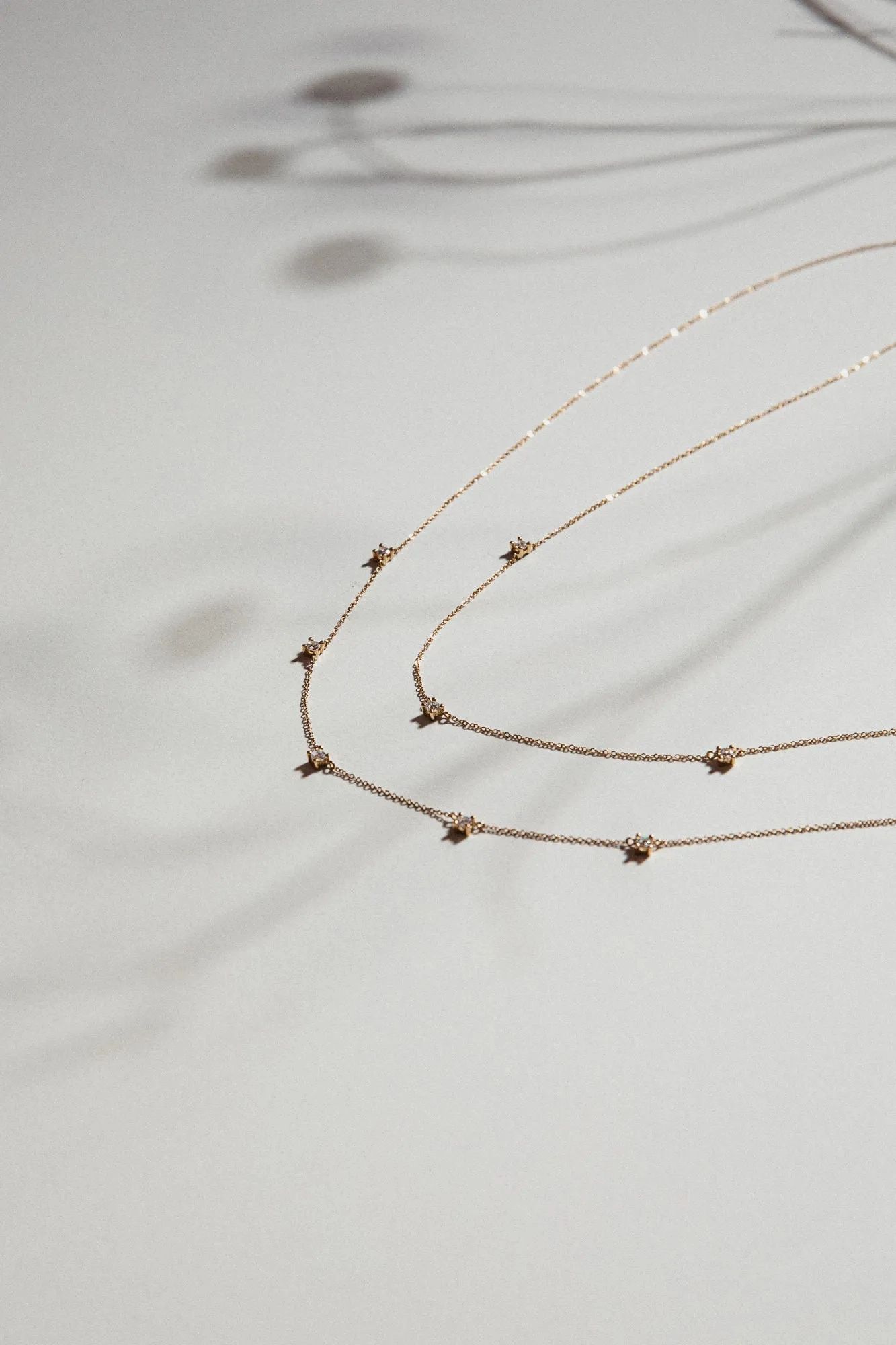 Triplet 18K Gold Necklace w. Lab-Grown Diamonds