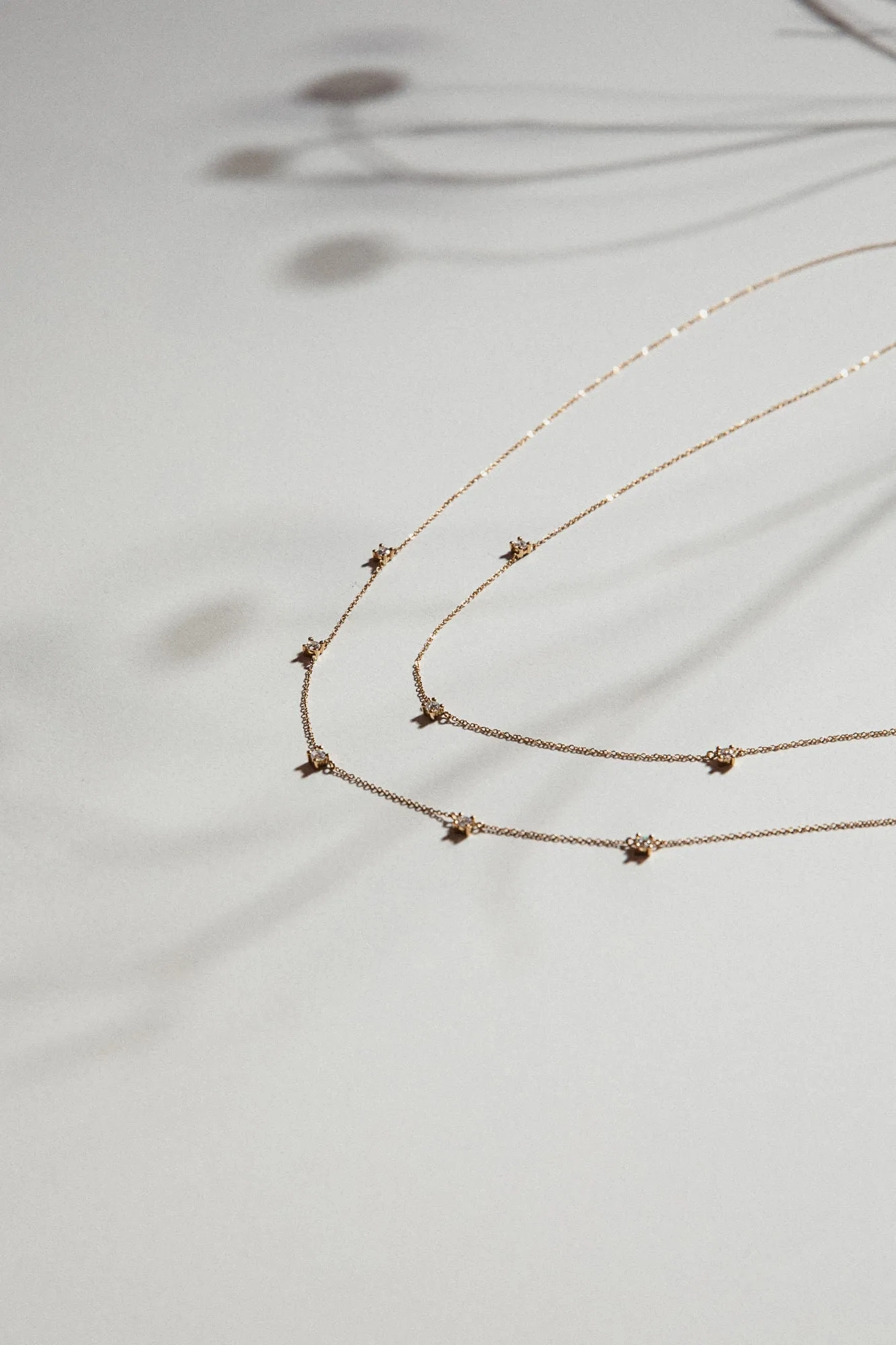 Triplet 18K Gold Necklace w. Lab-Grown Diamonds