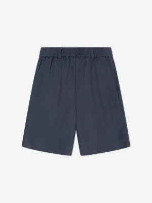 Trussardi Boys Nauta Leinen Bermuda Shorts in Blau