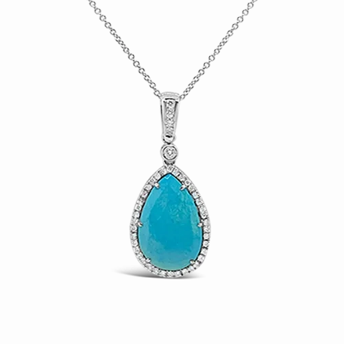 Turquoise &amp; Diamond Pendant