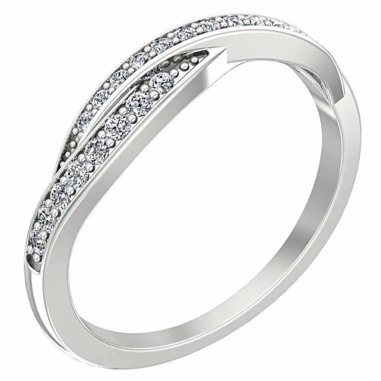 Twisted Diamond Ring 14K White Gold