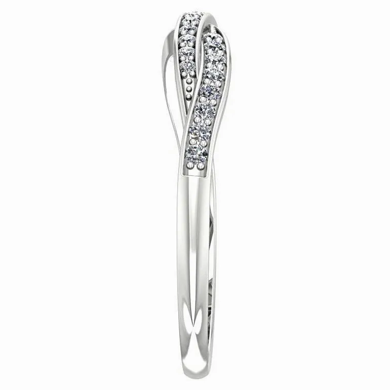 Twisted Diamond Ring 14K White Gold