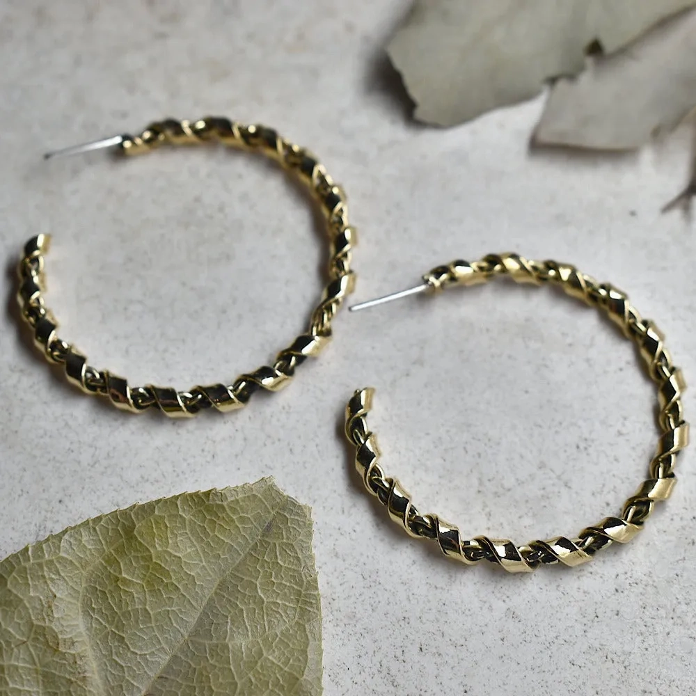 Twisted Torsal Hoop Studs
