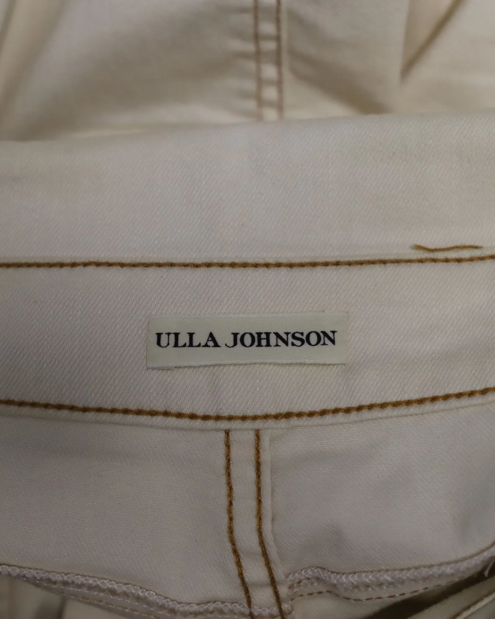 Ulla Johnson Storm Jeans in Creme-Baumwolle