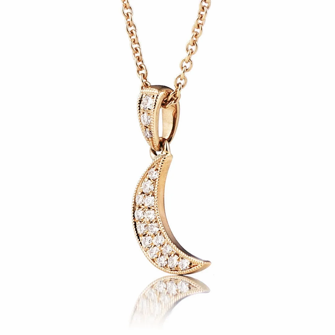 Universe 18K Gold, Rosegold or Whitegold Necklace w. Diamonds