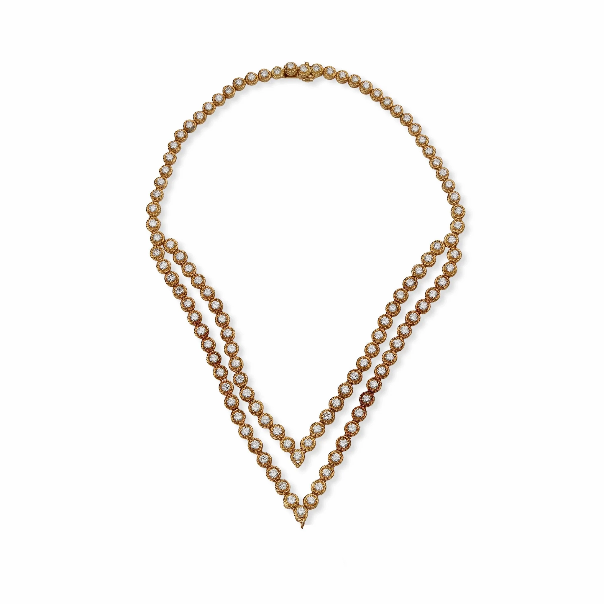 Van Cleef &amp; Arpels Indian-inspired Convertible Diamond Necklace and Pendant Earrings