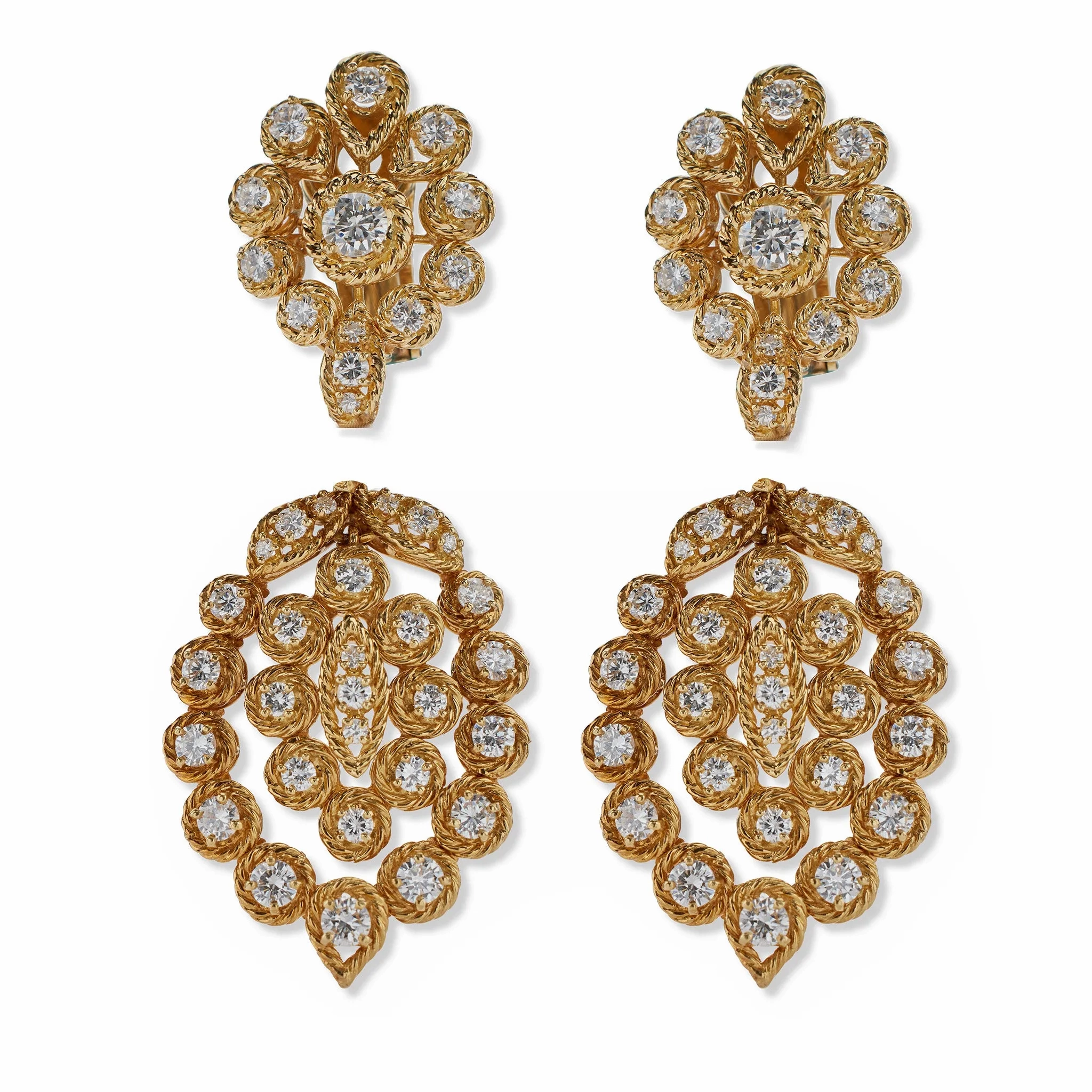 Van Cleef &amp; Arpels Indian-inspired Convertible Diamond Necklace and Pendant Earrings