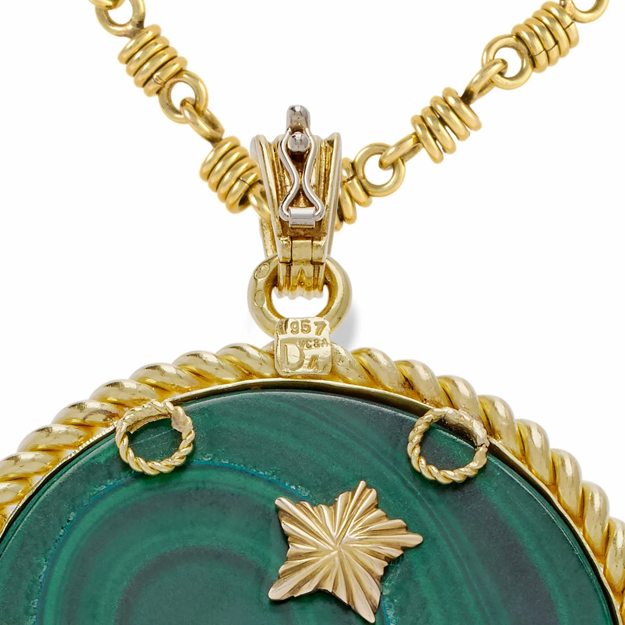 Van Cleef &amp; Arpels Malachite and Diamond Pisces Zodiac Pendant