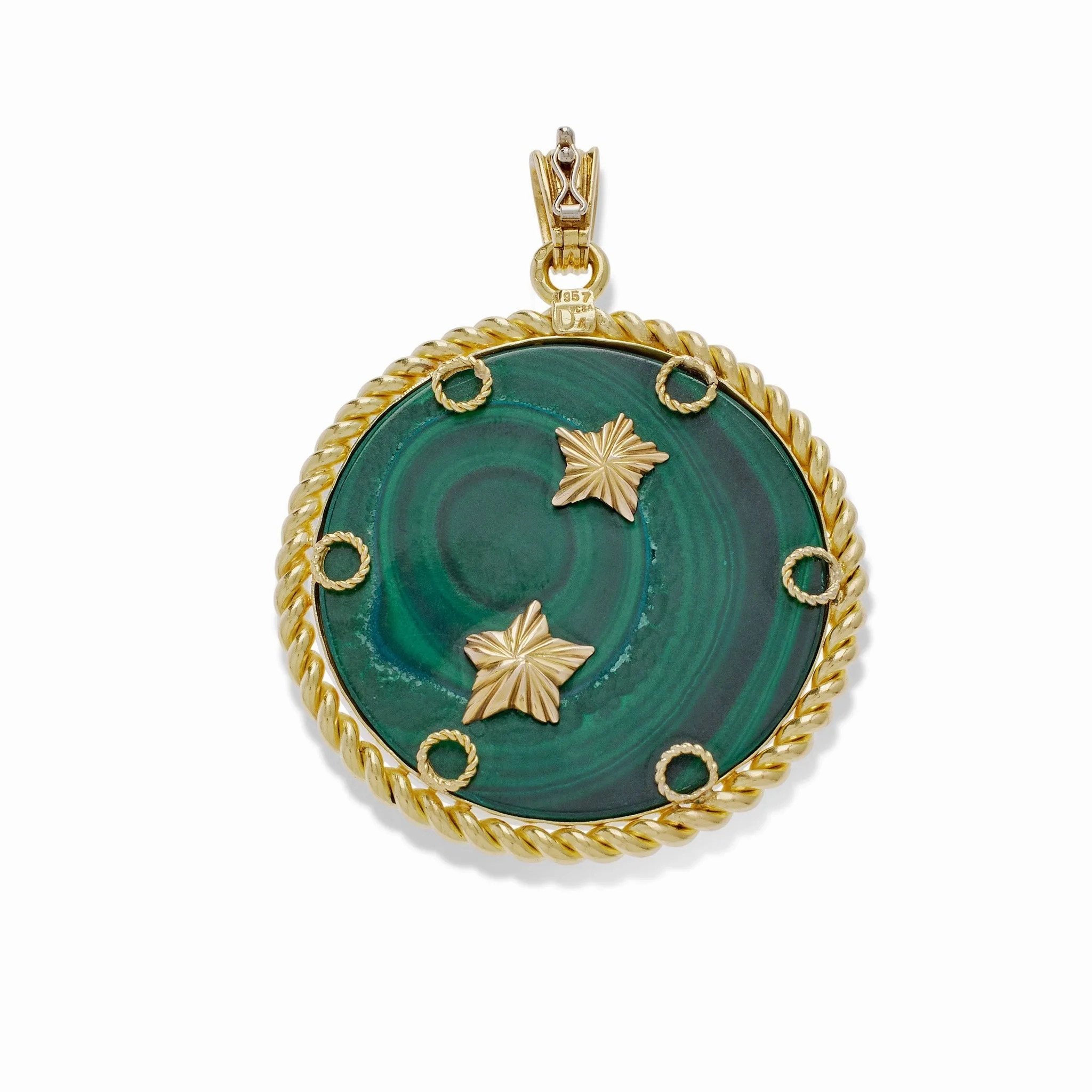 Van Cleef &amp; Arpels Malachite and Diamond Pisces Zodiac Pendant