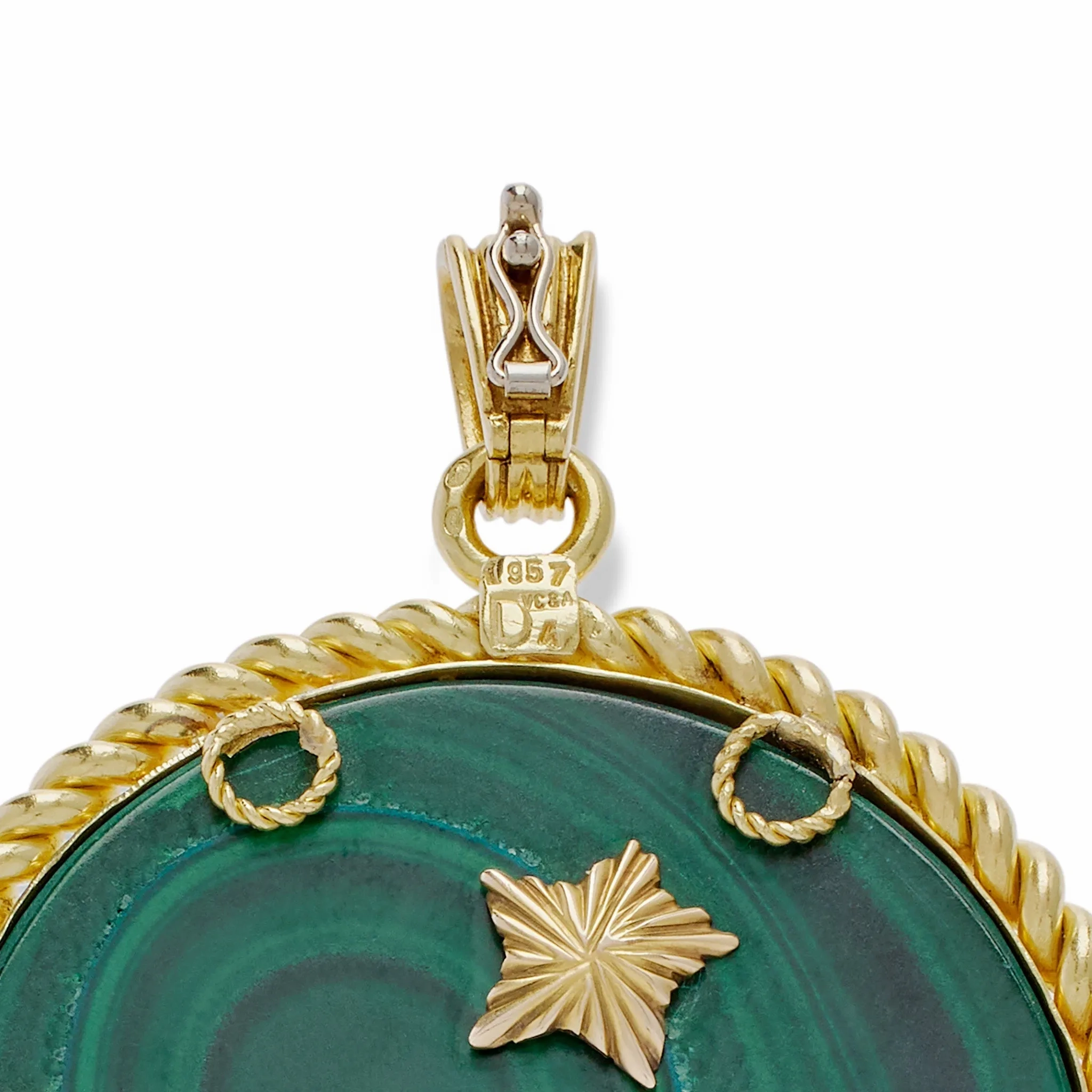 Van Cleef &amp; Arpels Malachite and Diamond Pisces Zodiac Pendant