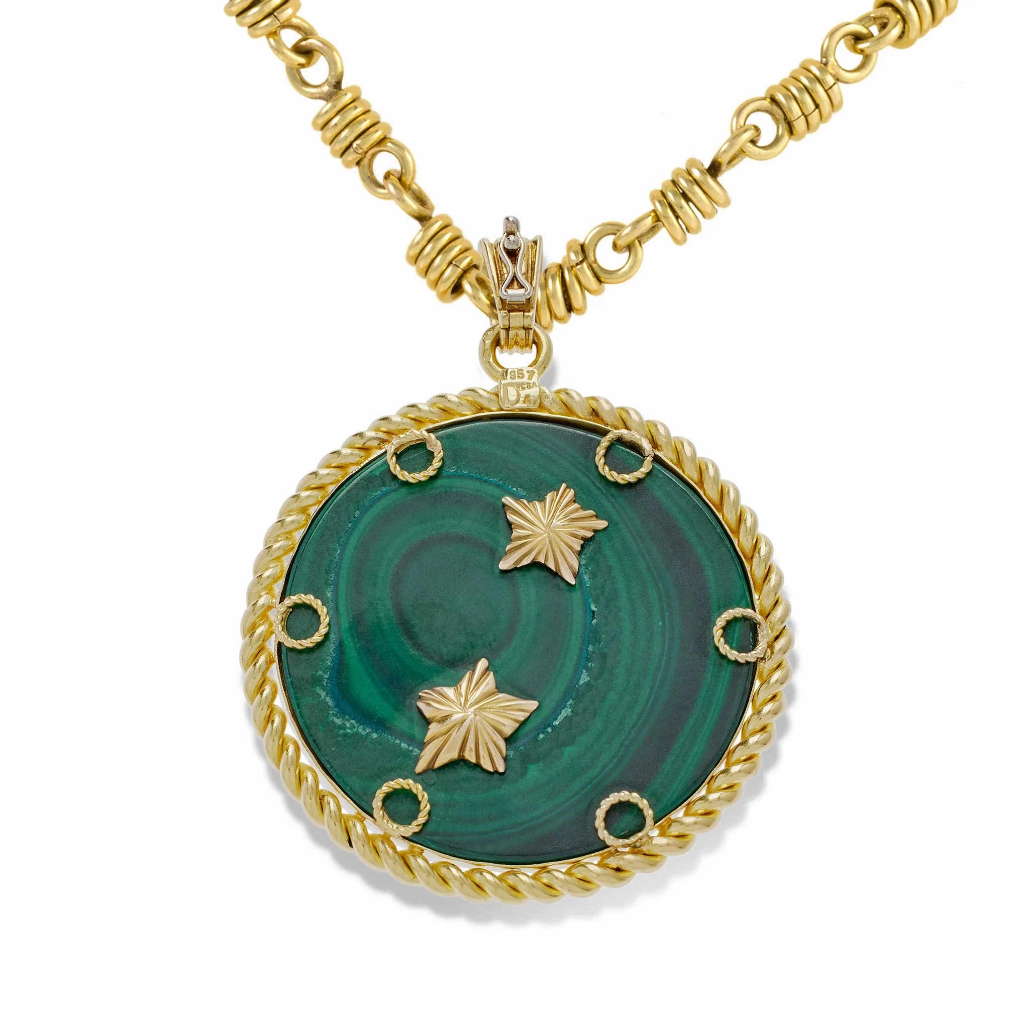 Van Cleef &amp; Arpels Malachite and Diamond Pisces Zodiac Pendant