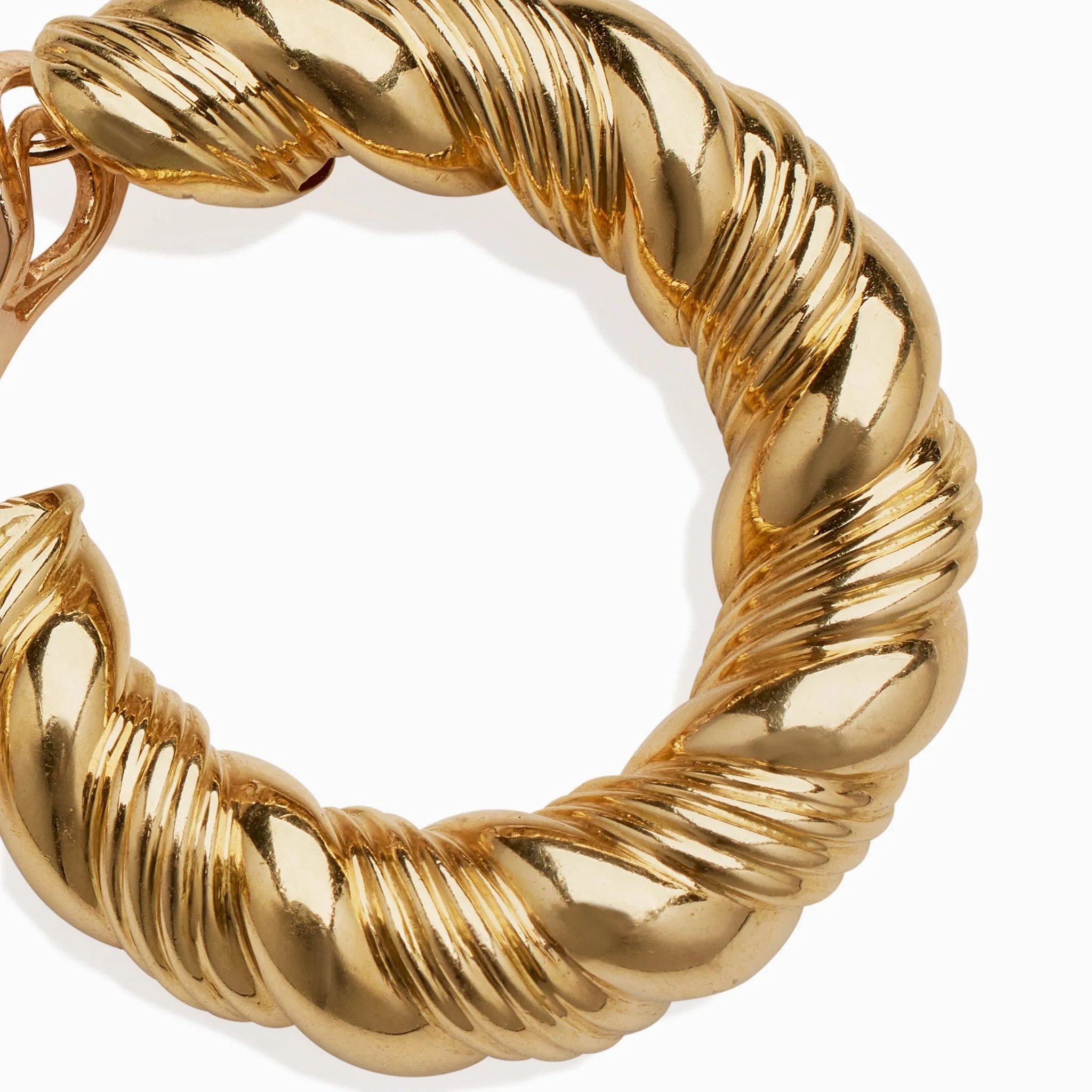 Van Cleef &amp; Arpels Paris 18K Gold Twisted Hoop Earrings