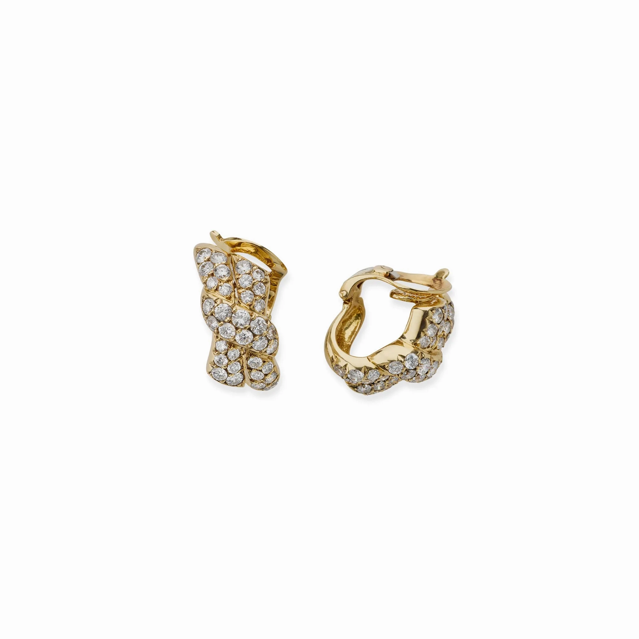 Van Cleef &amp; Arpels Paris Diamond Clip Earrings