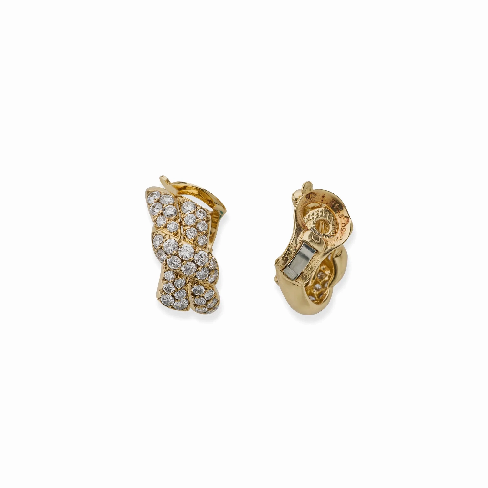 Van Cleef &amp; Arpels Paris Diamond Clip Earrings