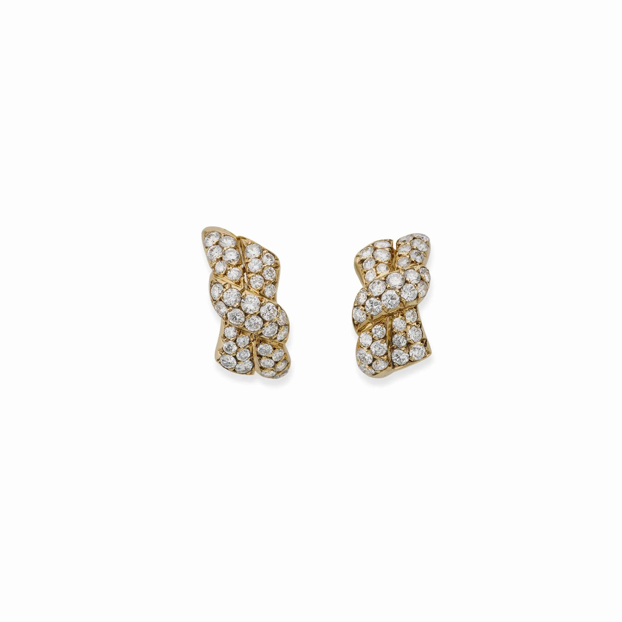 Van Cleef &amp; Arpels Paris Diamond Clip Earrings