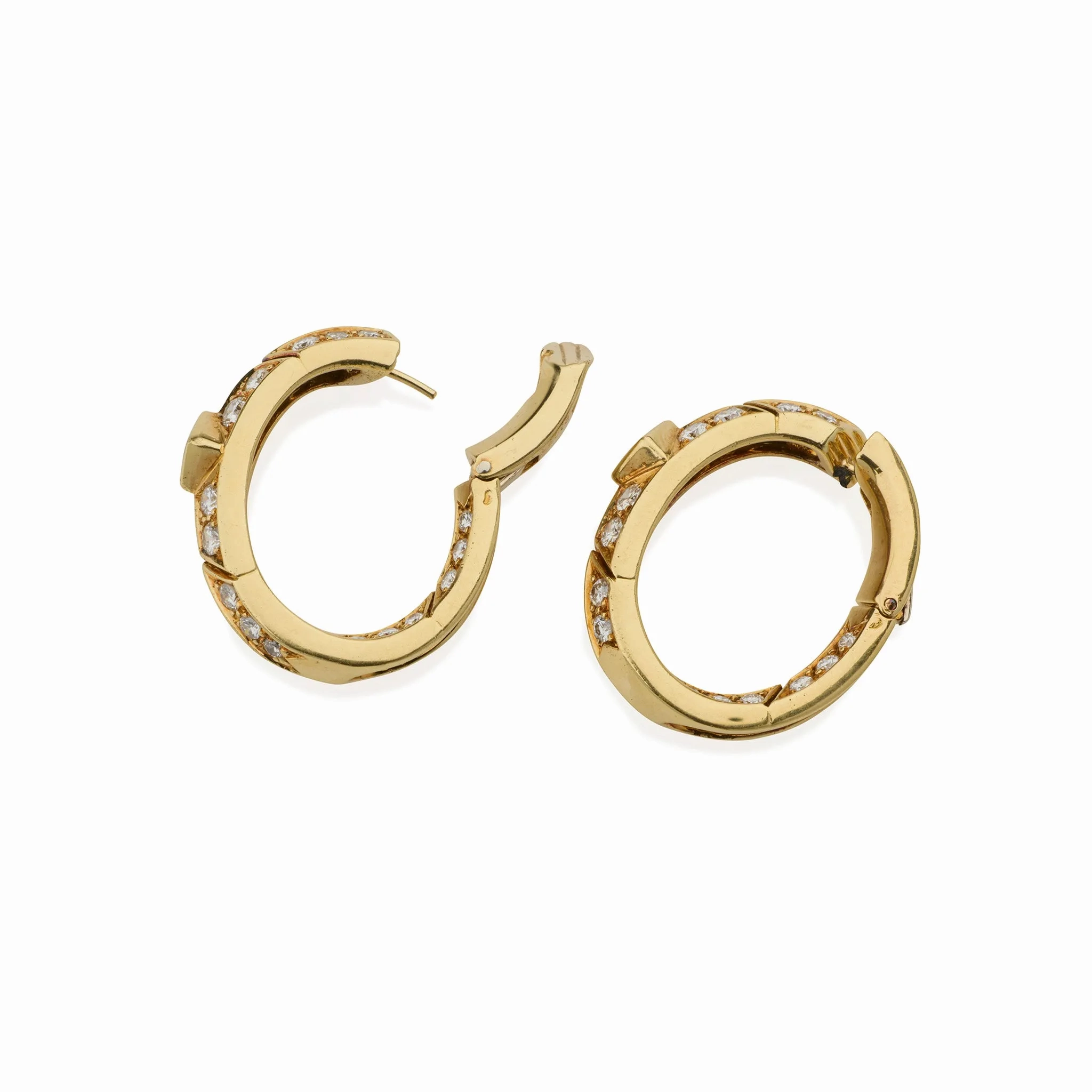 Van Cleef &amp; Arpels Ruby and Diamond Hoop Earrings