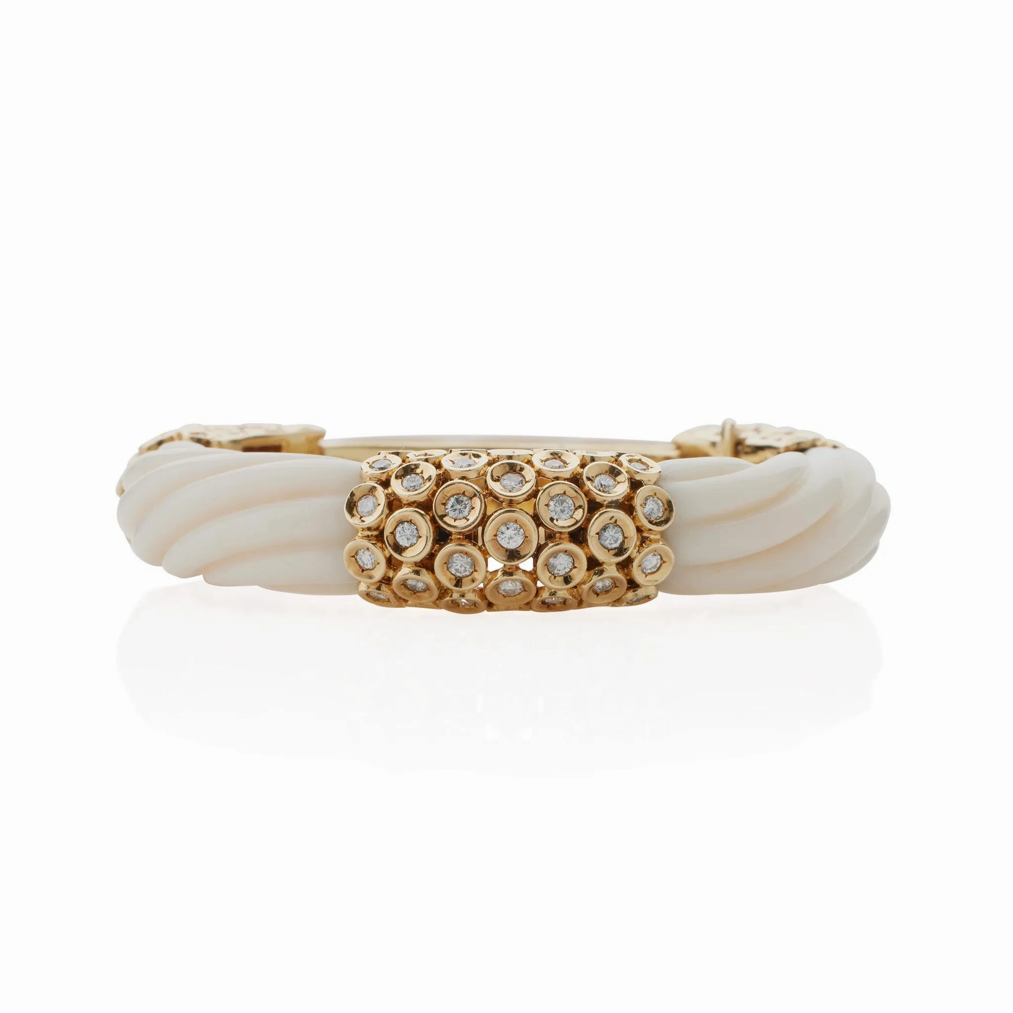 Van Cleef &amp; Arpels White Coral and Diamond Bracelet
