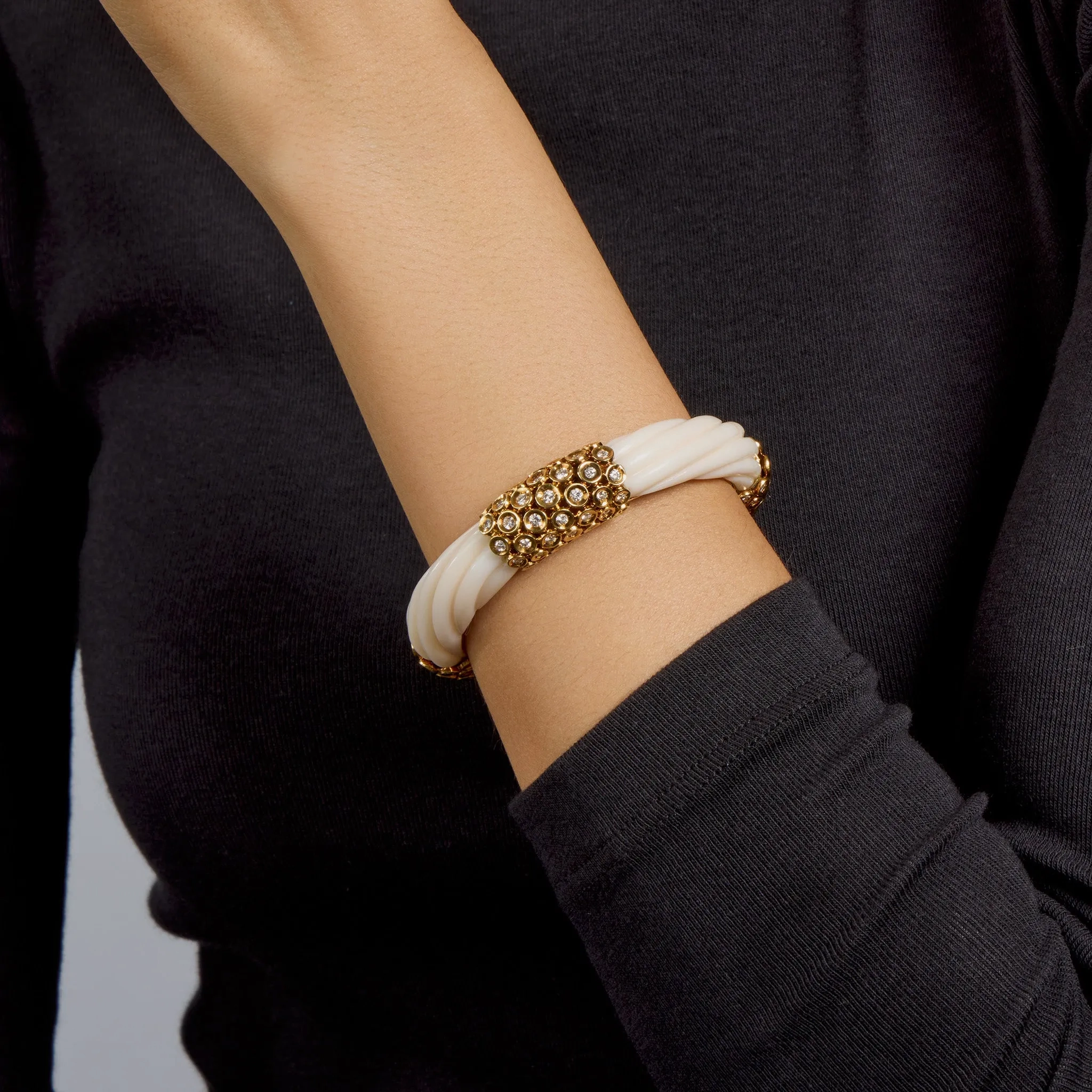 Van Cleef &amp; Arpels White Coral and Diamond Bracelet