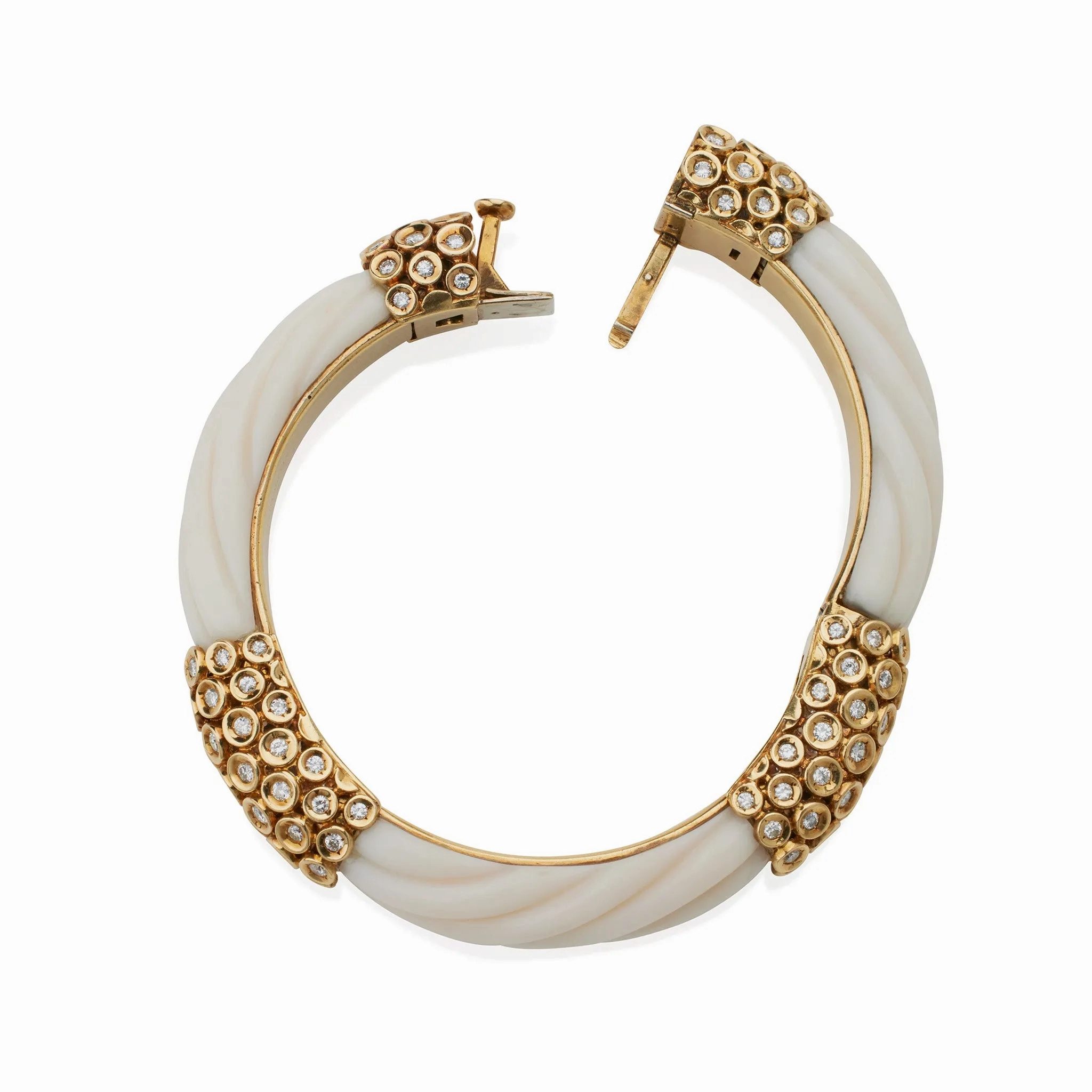 Van Cleef &amp; Arpels White Coral and Diamond Bracelet