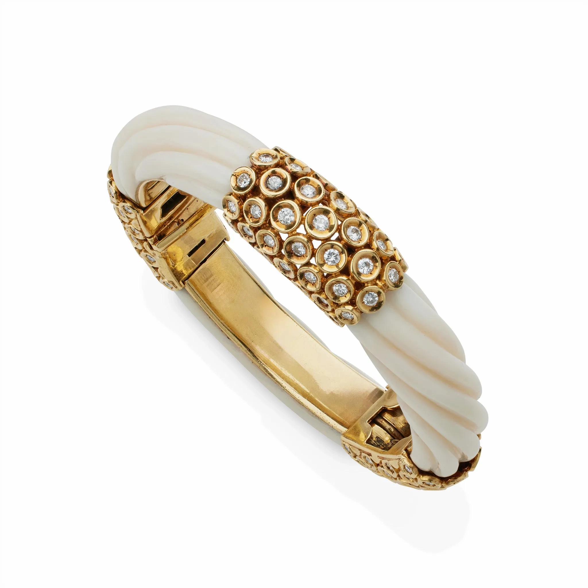 Van Cleef &amp; Arpels White Coral and Diamond Bracelet