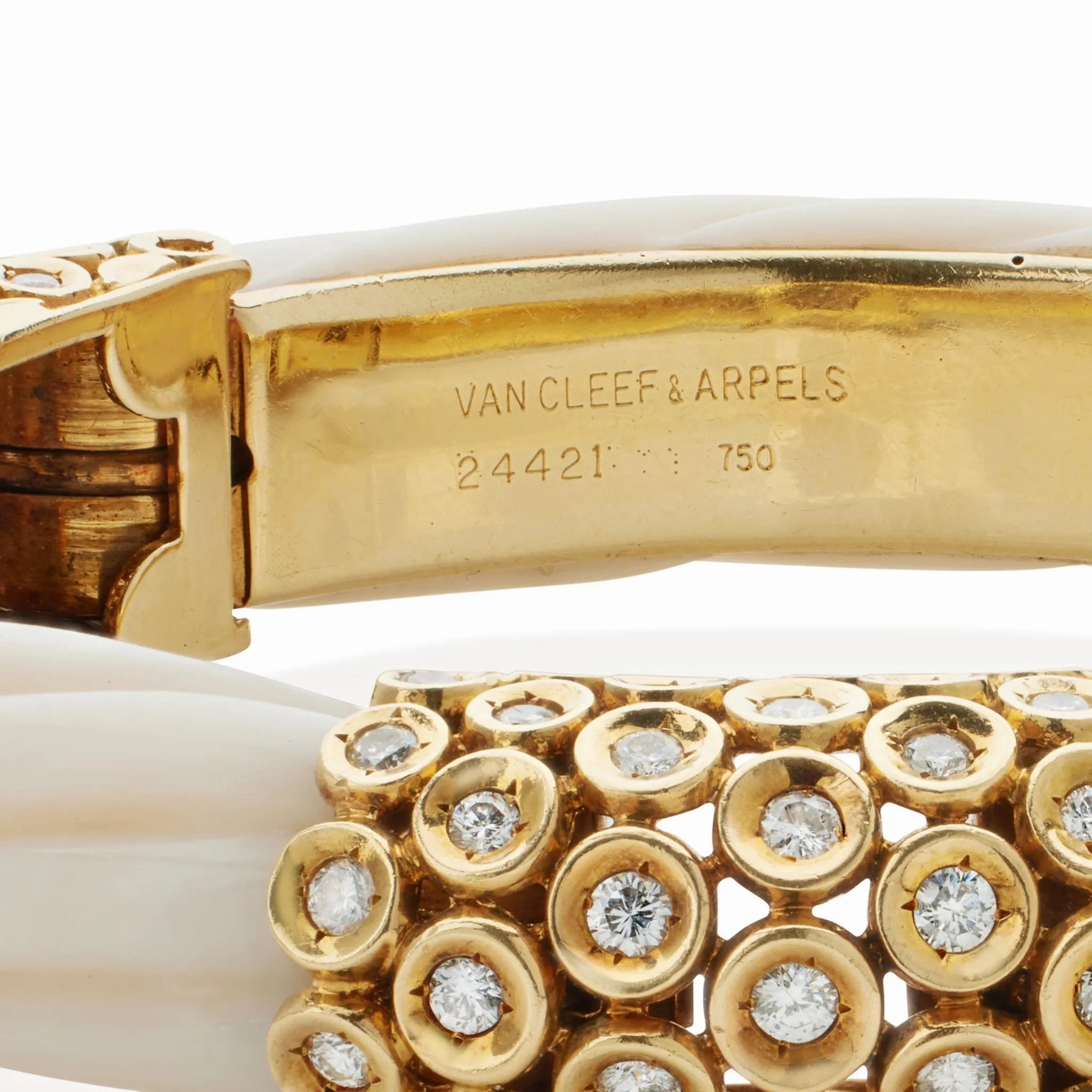 Van Cleef &amp; Arpels White Coral and Diamond Bracelet