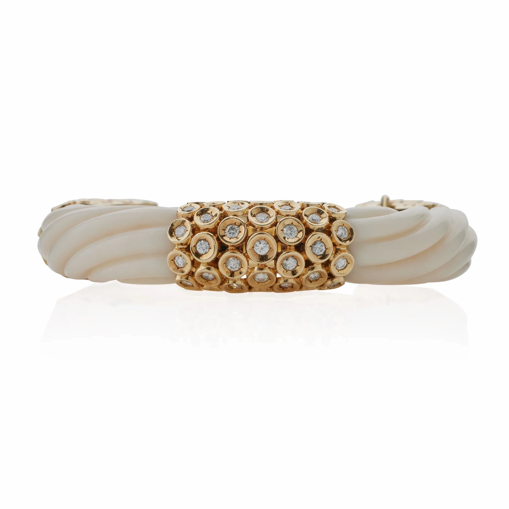 Van Cleef &amp; Arpels White Coral and Diamond Bracelet