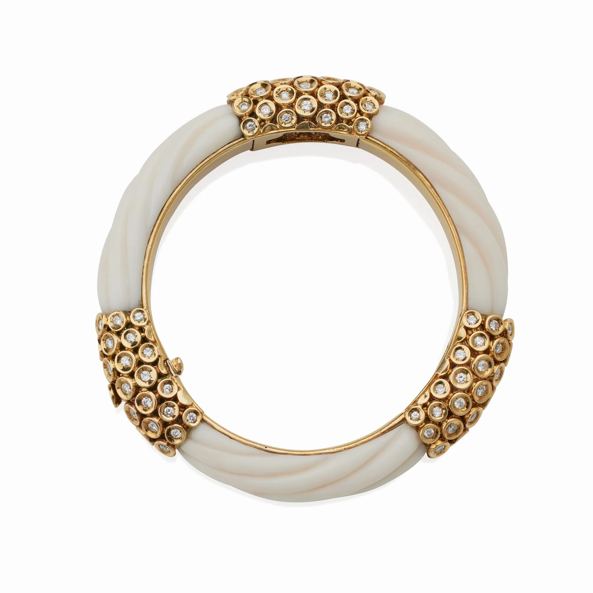 Van Cleef &amp; Arpels White Coral and Diamond Bracelet